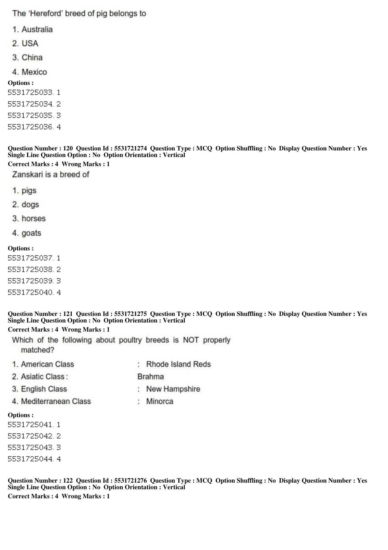 ICAR AIEEA PG 2019 ANIMAL SCIENCE Question Paper - Page 41