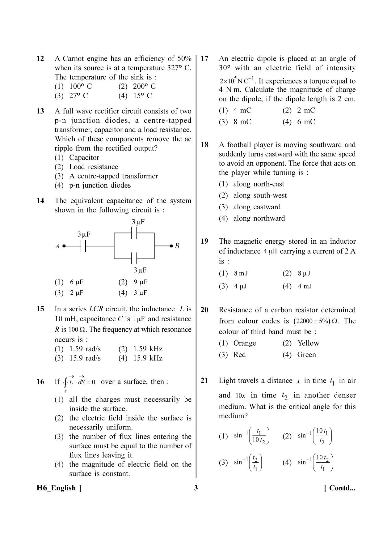 NEET 2023 H6 Question Paper - Page 3