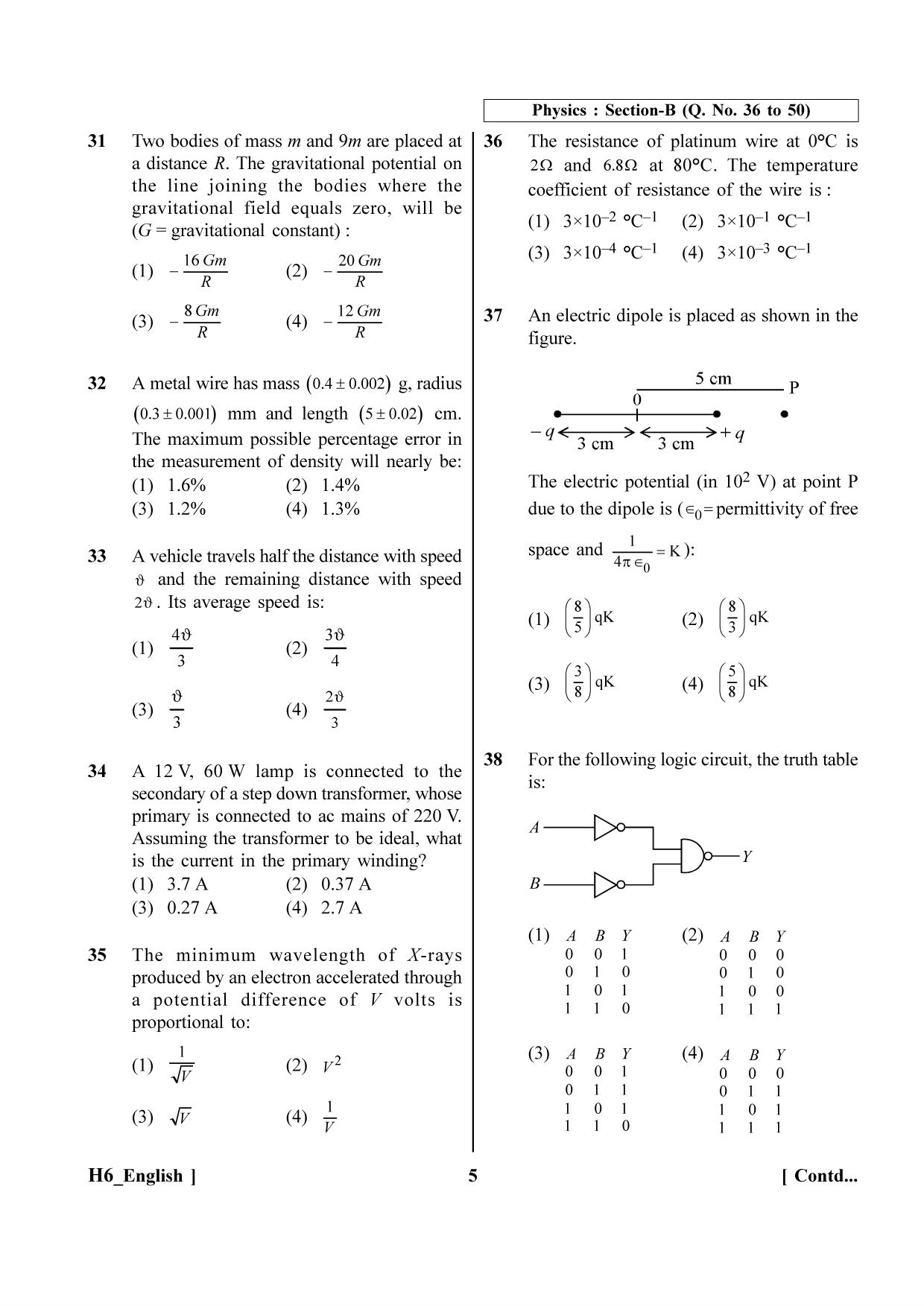 NEET 2023 H6 Question Paper - Page 5
