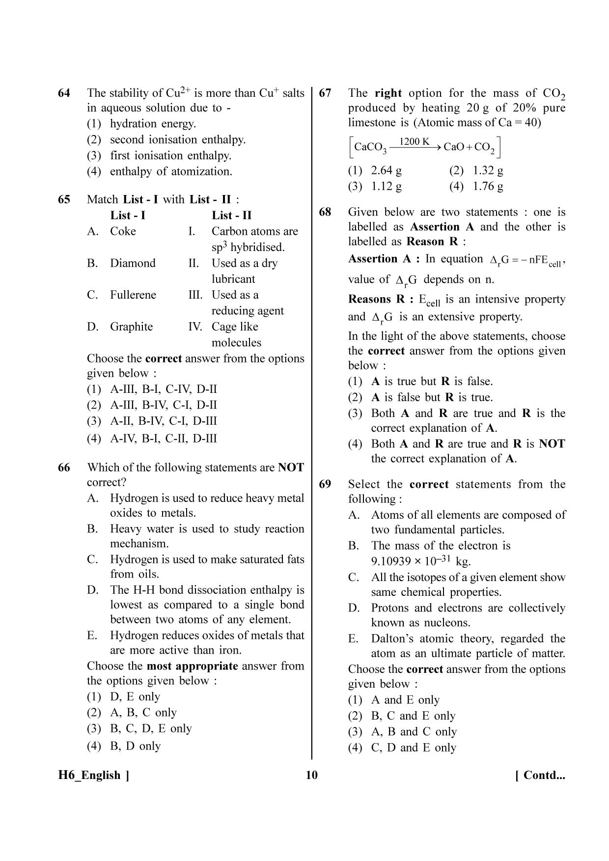 NEET 2023 H6 Question Paper - Page 10