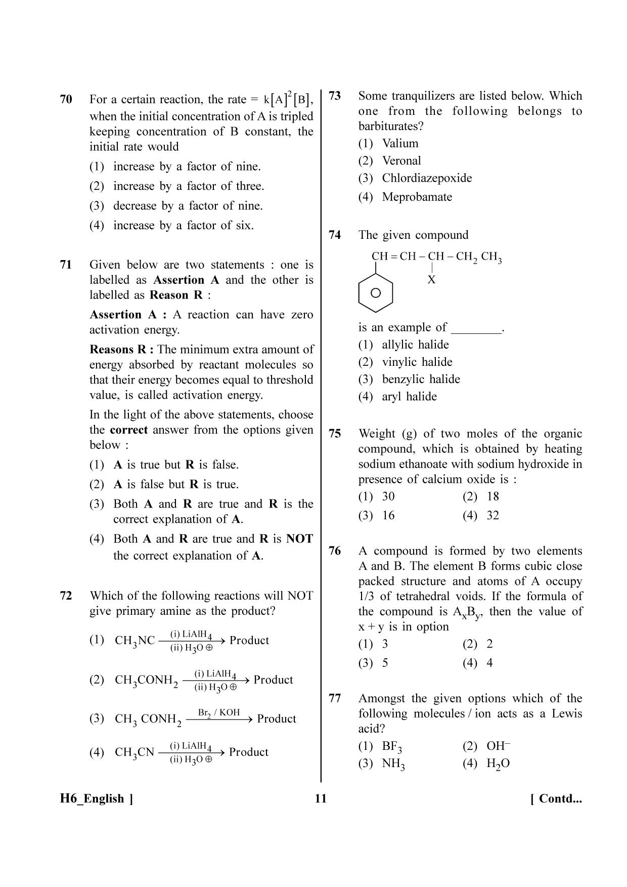 NEET 2023 H6 Question Paper - Page 11