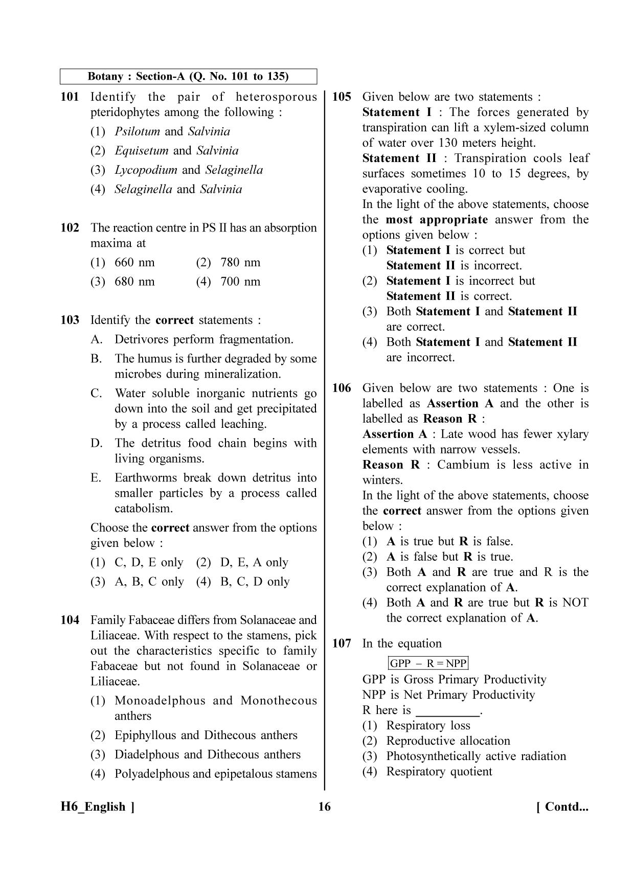 NEET 2023 H6 Question Paper - Page 16