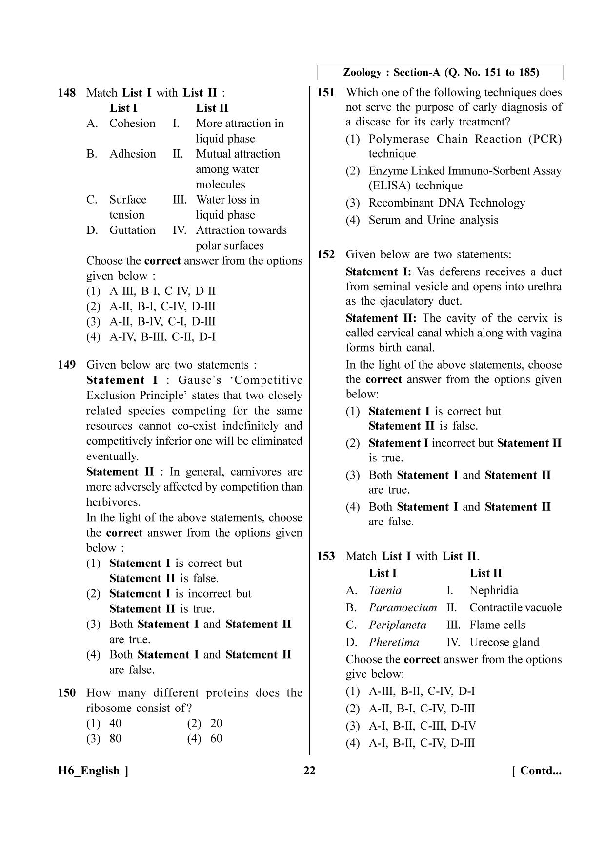 NEET 2023 H6 Question Paper - Page 22