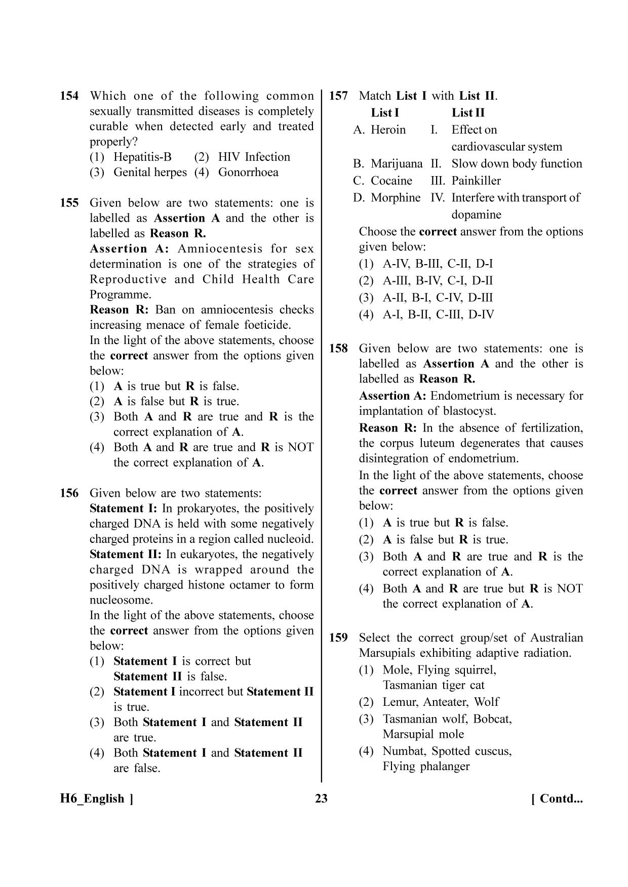 NEET 2023 H6 Question Paper - Page 23