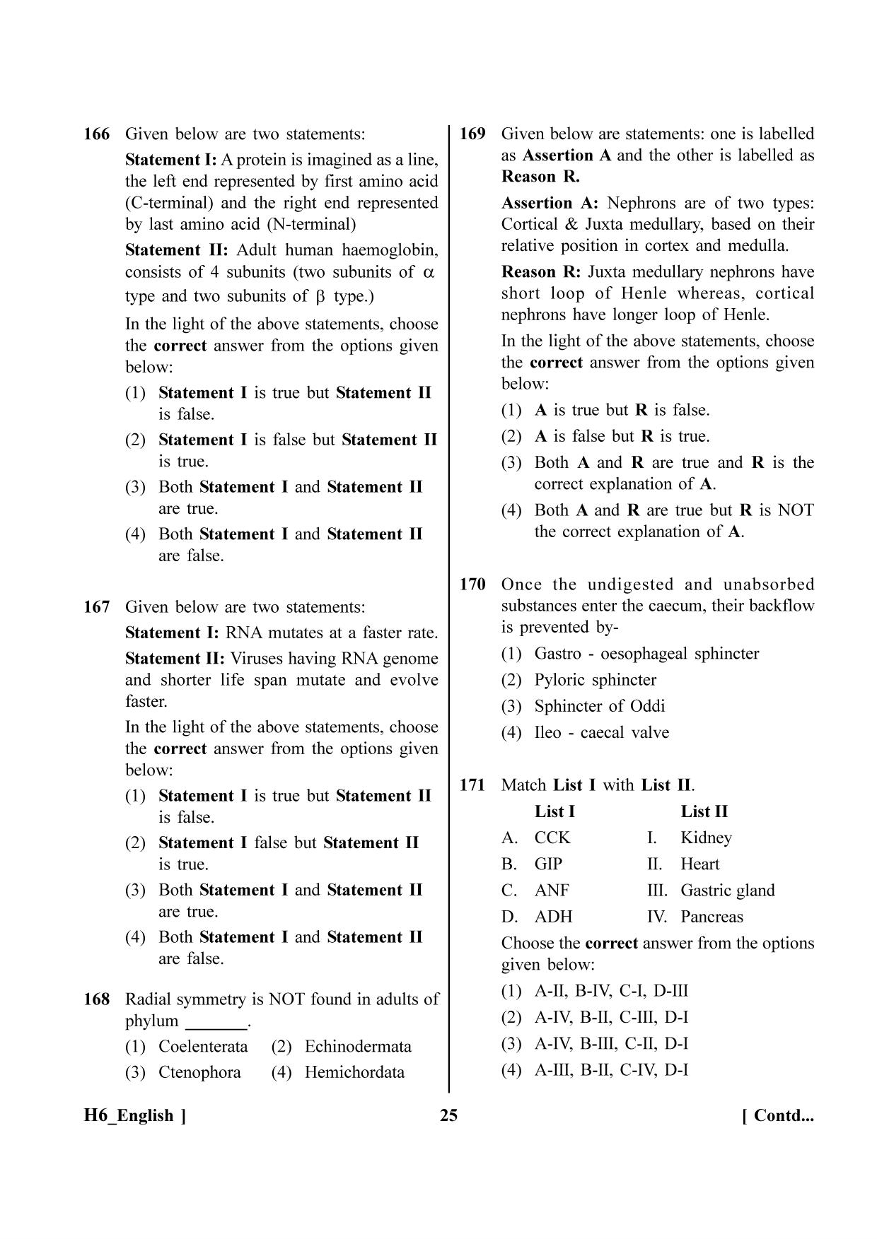 NEET 2023 H6 Question Paper - Page 25