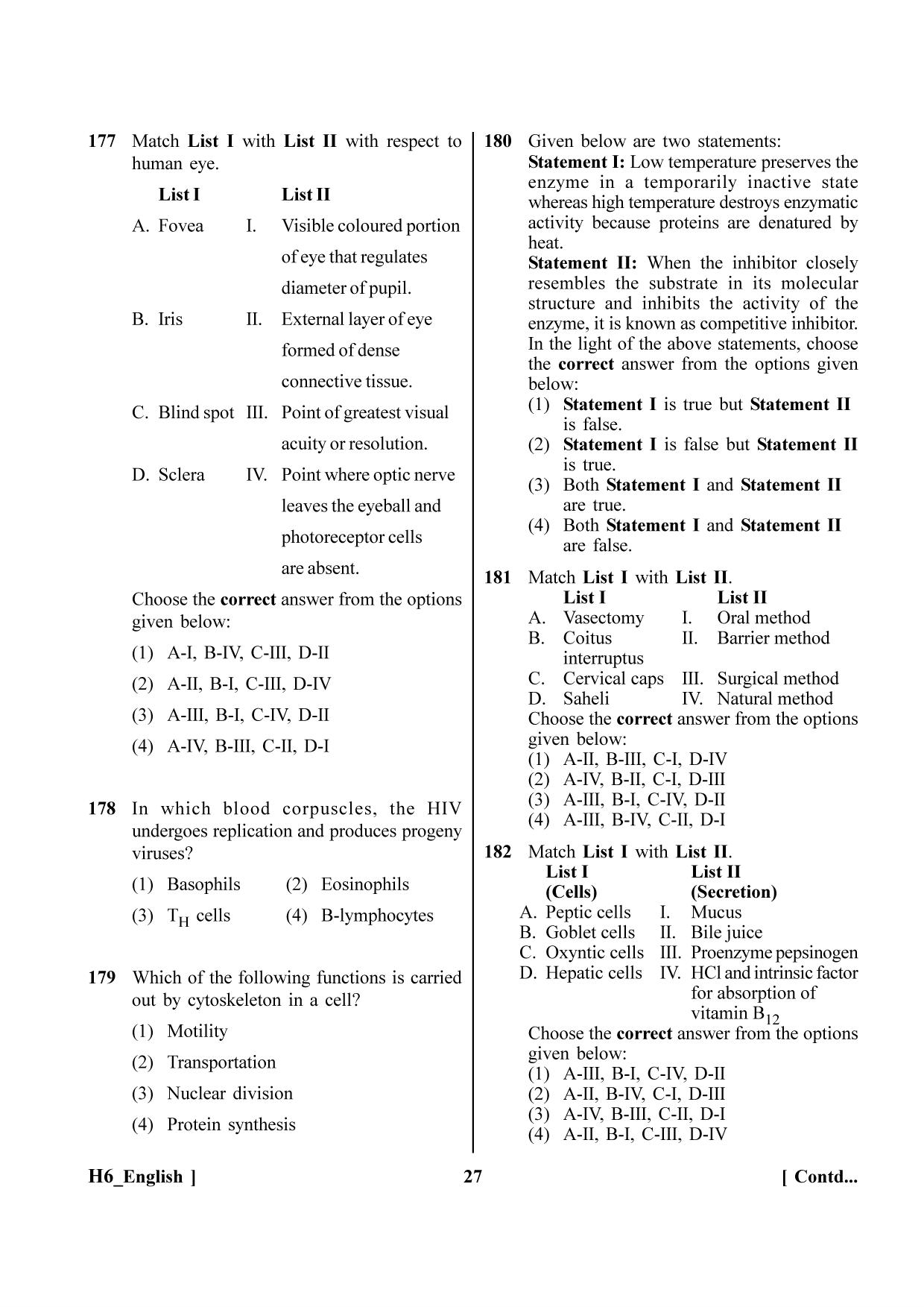 NEET 2023 H6 Question Paper - Page 27