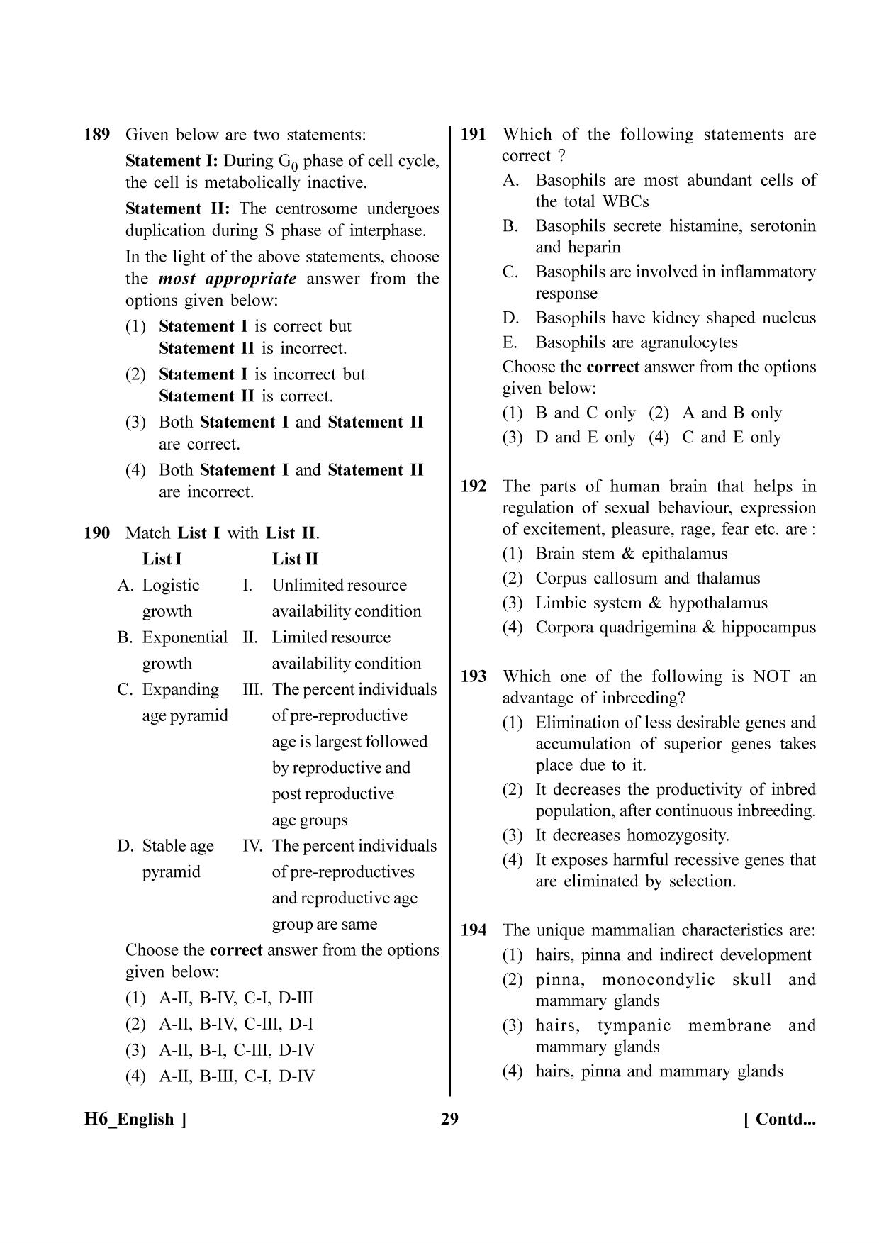 NEET 2023 H6 Question Paper - Page 29