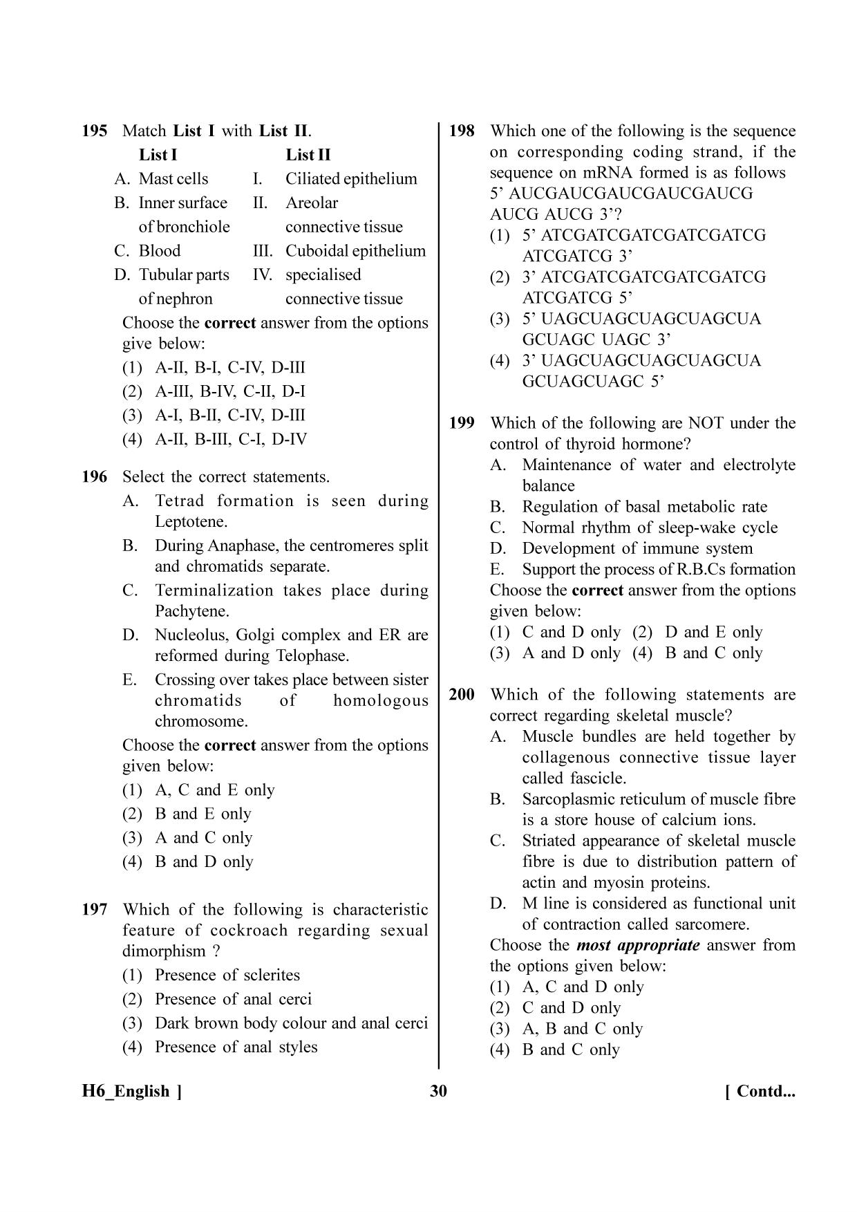 NEET 2023 H6 Question Paper - Page 30
