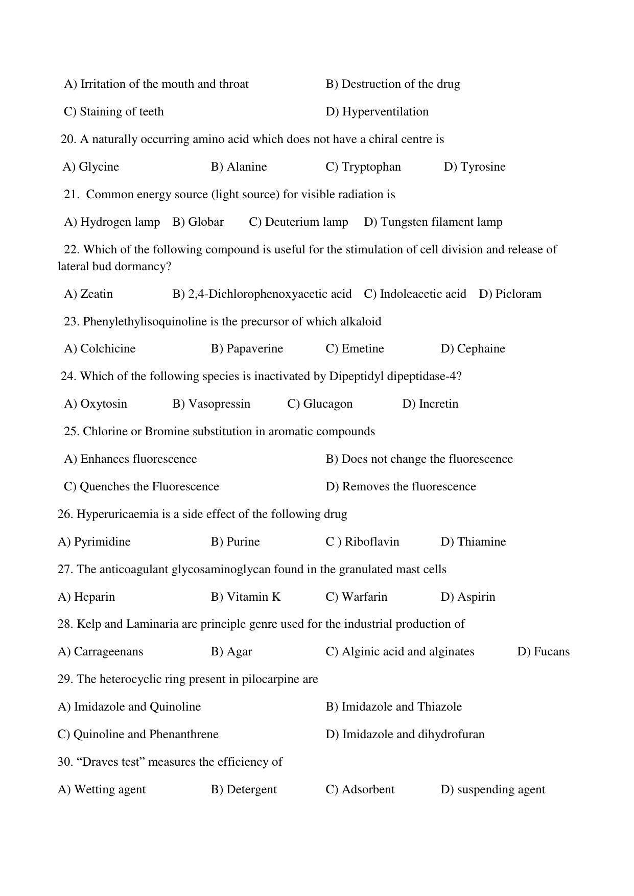 OJEE 2015 M. PHARMACY Question Paper - Page 3