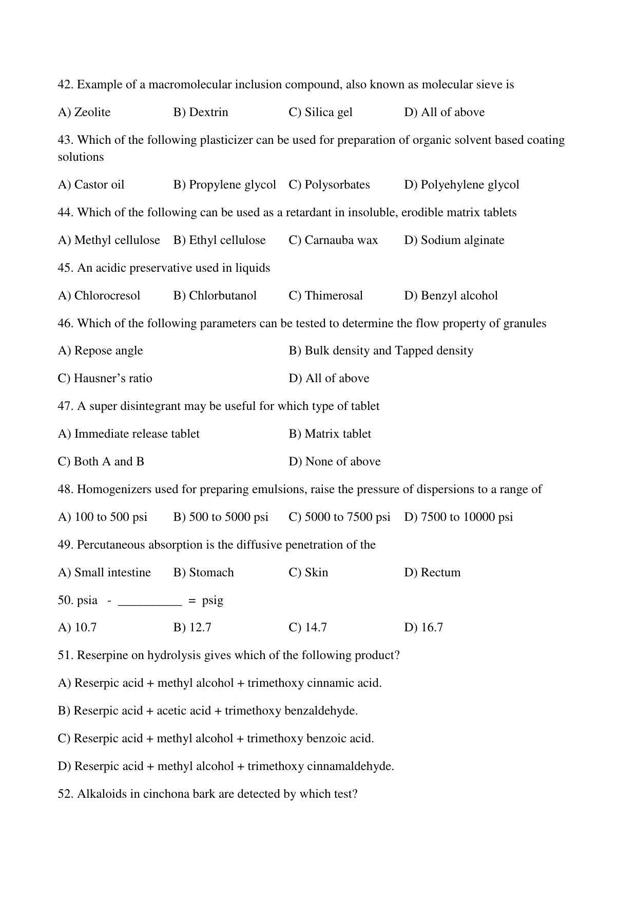 OJEE 2015 M. PHARMACY Question Paper - Page 5