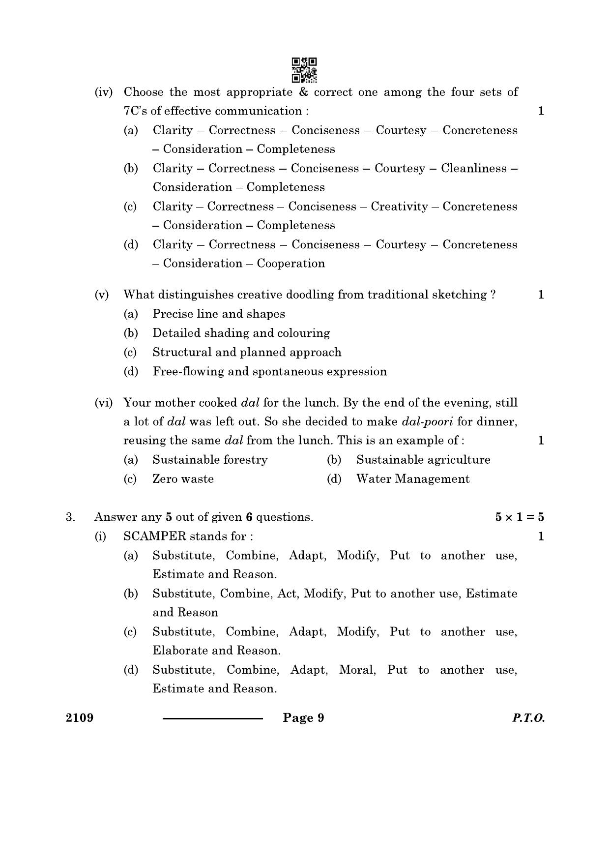 CBSE Class 10 Design Thinking & Innovation 2024 Question Paper - Page 9