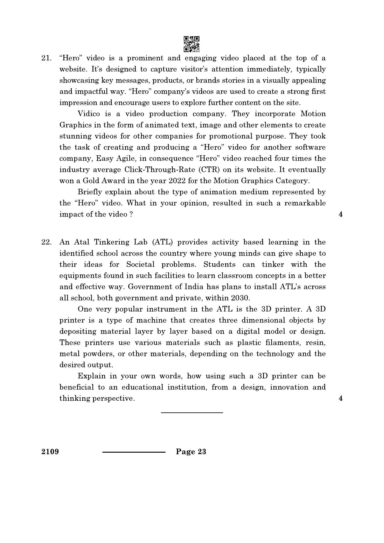 CBSE Class 10 Design Thinking & Innovation 2024 Question Paper - Page 23