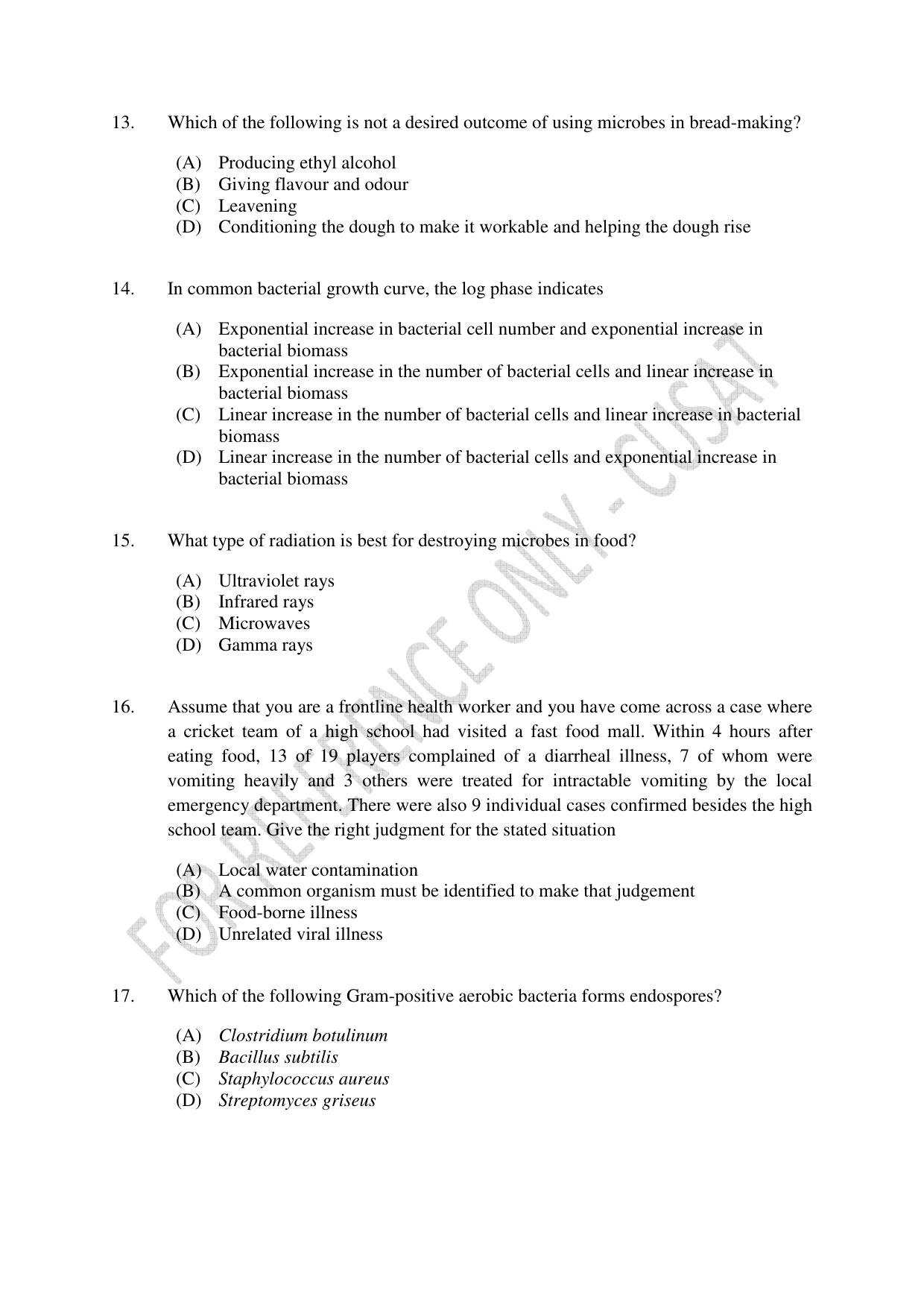 CUSAT CAT 2023 Microbiology Final Question Paper - Page 4