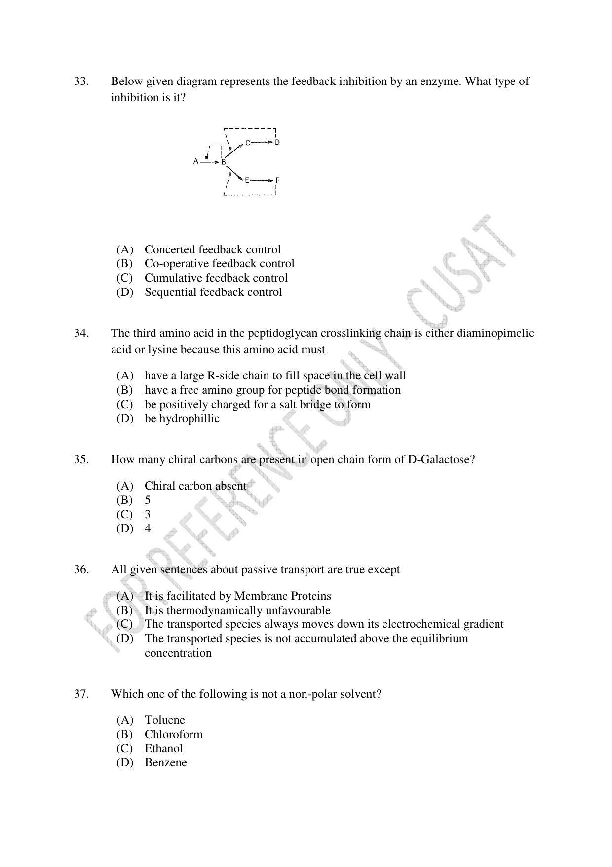 CUSAT CAT 2023 Microbiology Final Question Paper - Page 9