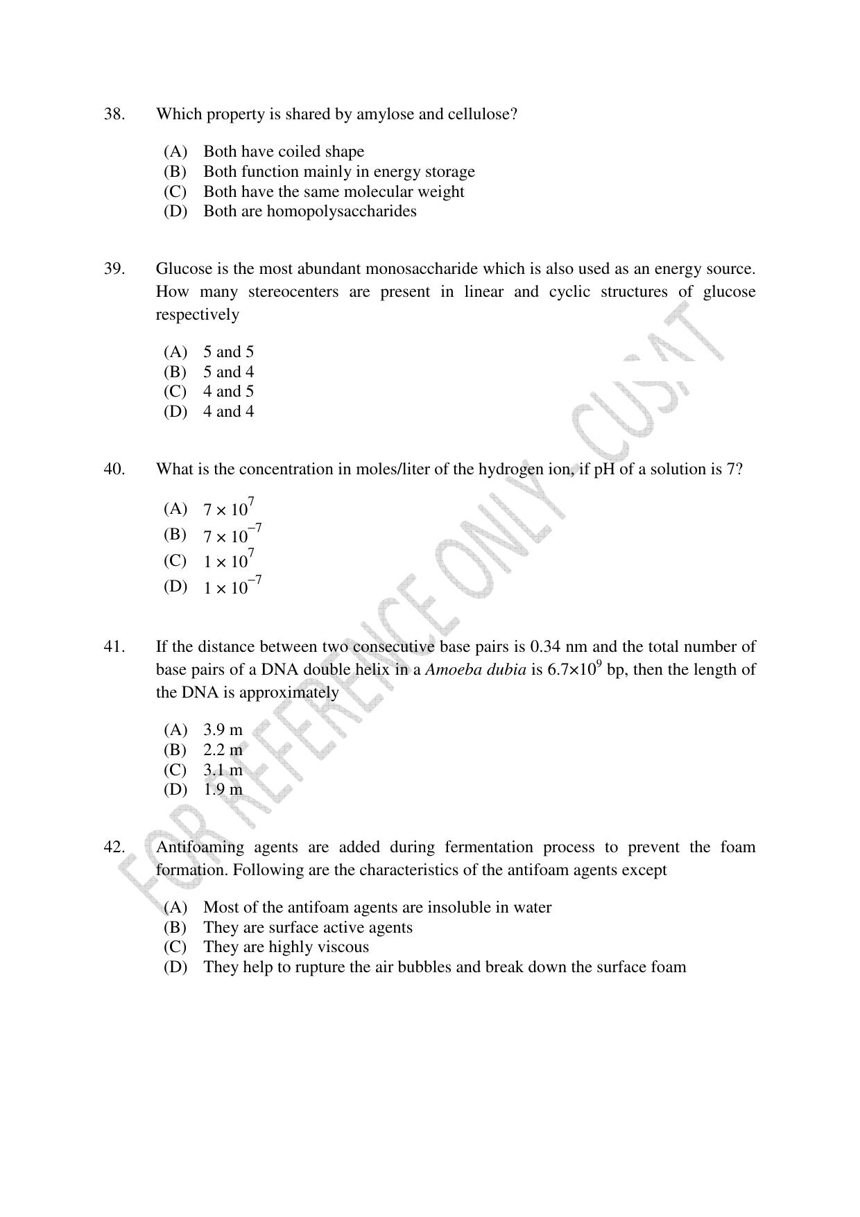 CUSAT CAT 2023 Microbiology Final Question Paper - Page 10