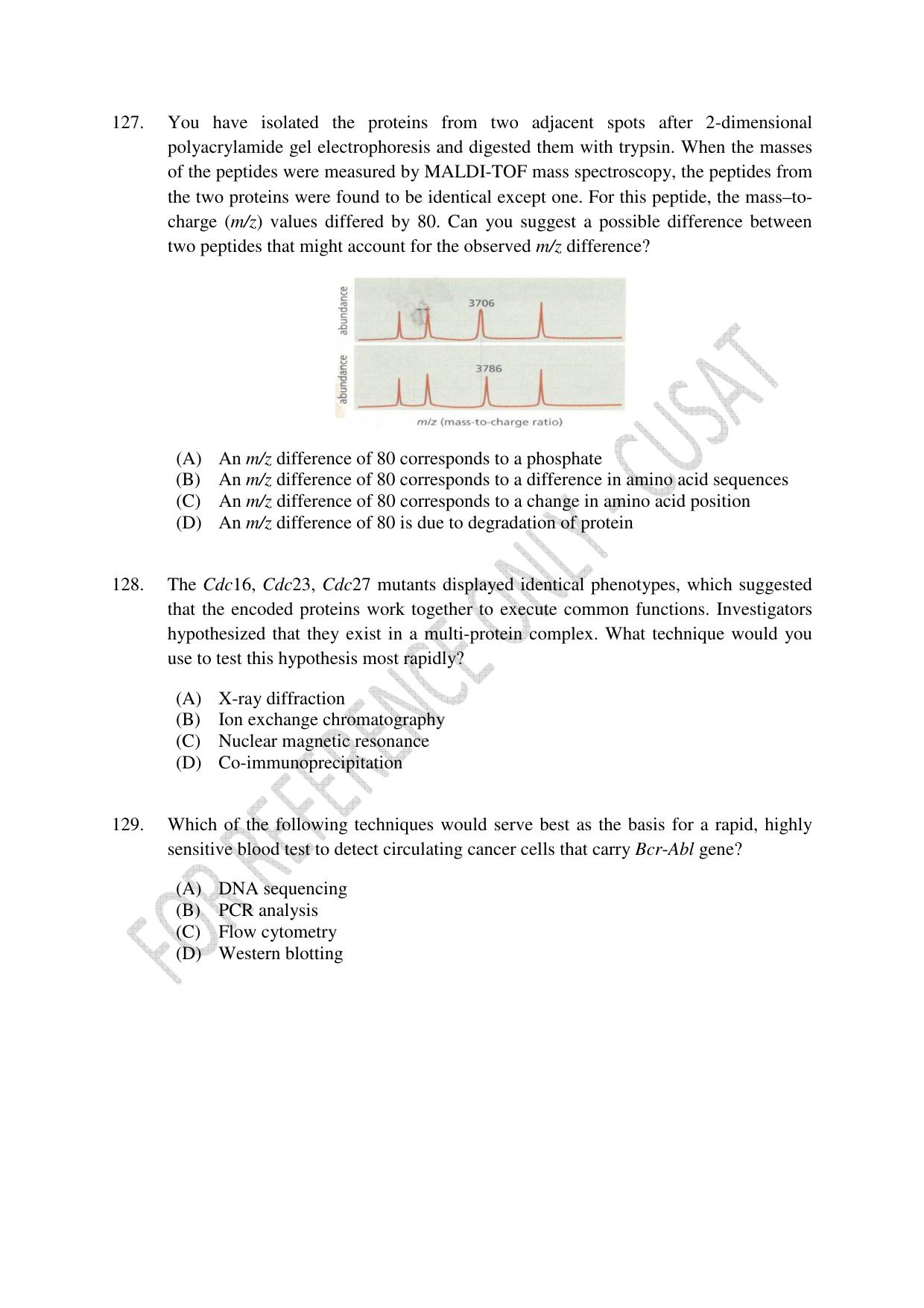 CUSAT CAT 2023 Microbiology Final Question Paper - Page 28