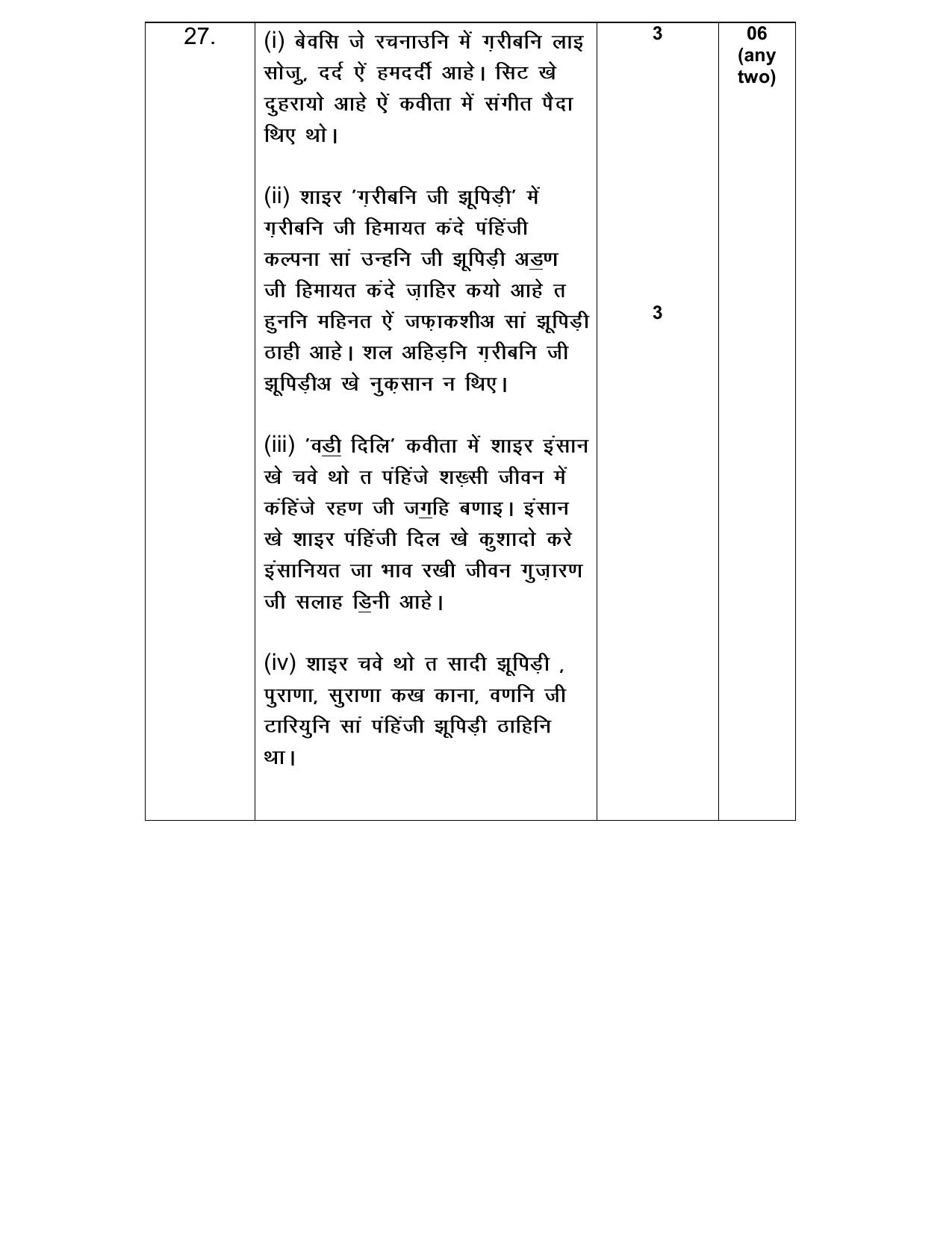 NIOS Class 10 Sindhi (238) Sample Paper - Page 16