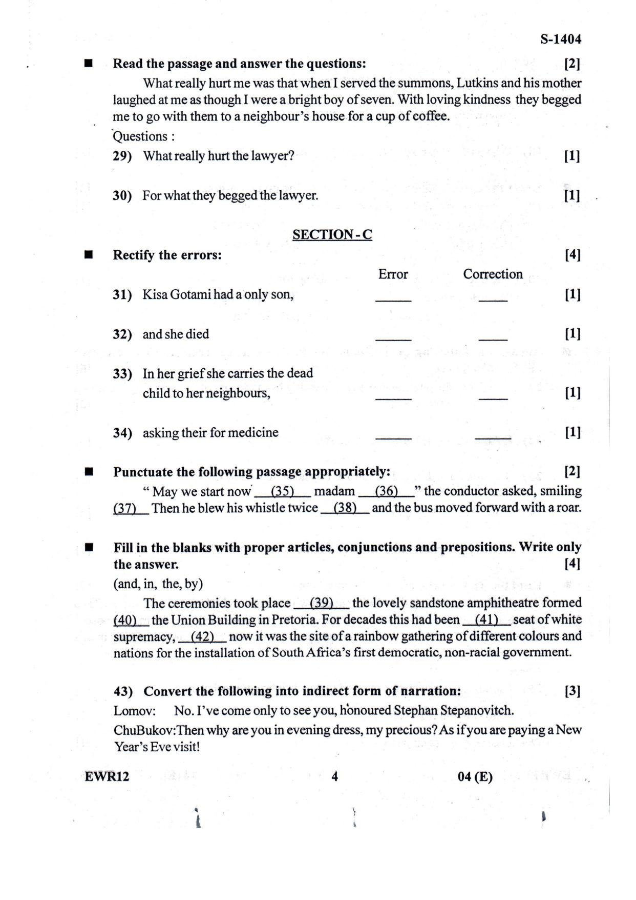 Gujarat Board Class 10th English F.L. March-April 2022 Question Paper - Page 4