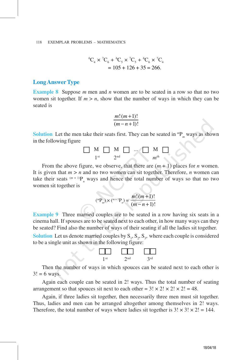 NCERT Exemplar Book for Class 11 Maths: Chapter 7 Permutations and Combinations - Page 5