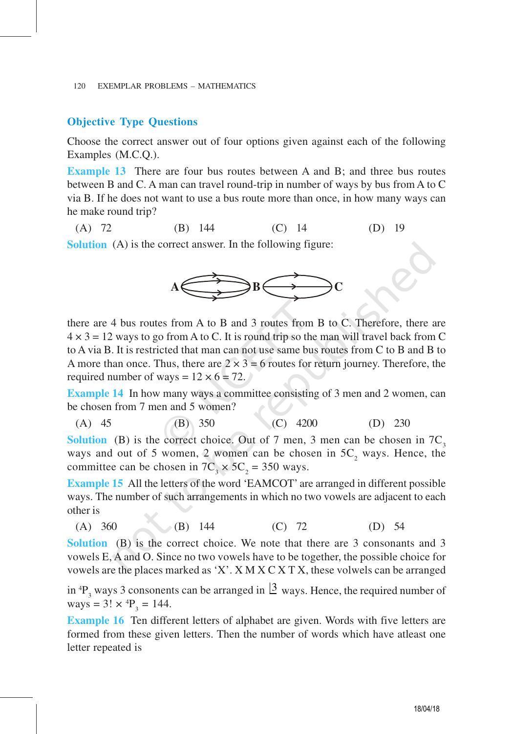 NCERT Exemplar Book for Class 11 Maths: Chapter 7 Permutations and Combinations - Page 7