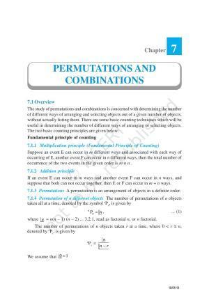 NCERT Exemplar Book for Class 11 Maths: Chapter 7 Permutations and Combinations