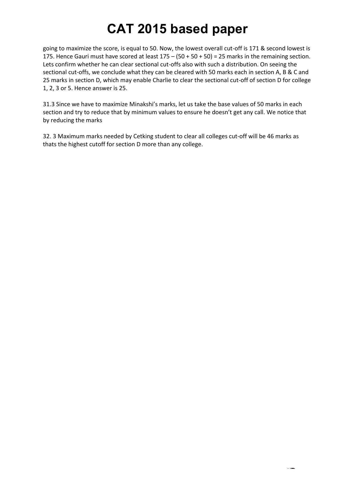 CAT 2015 CAT DILR Answer Key - Page 4