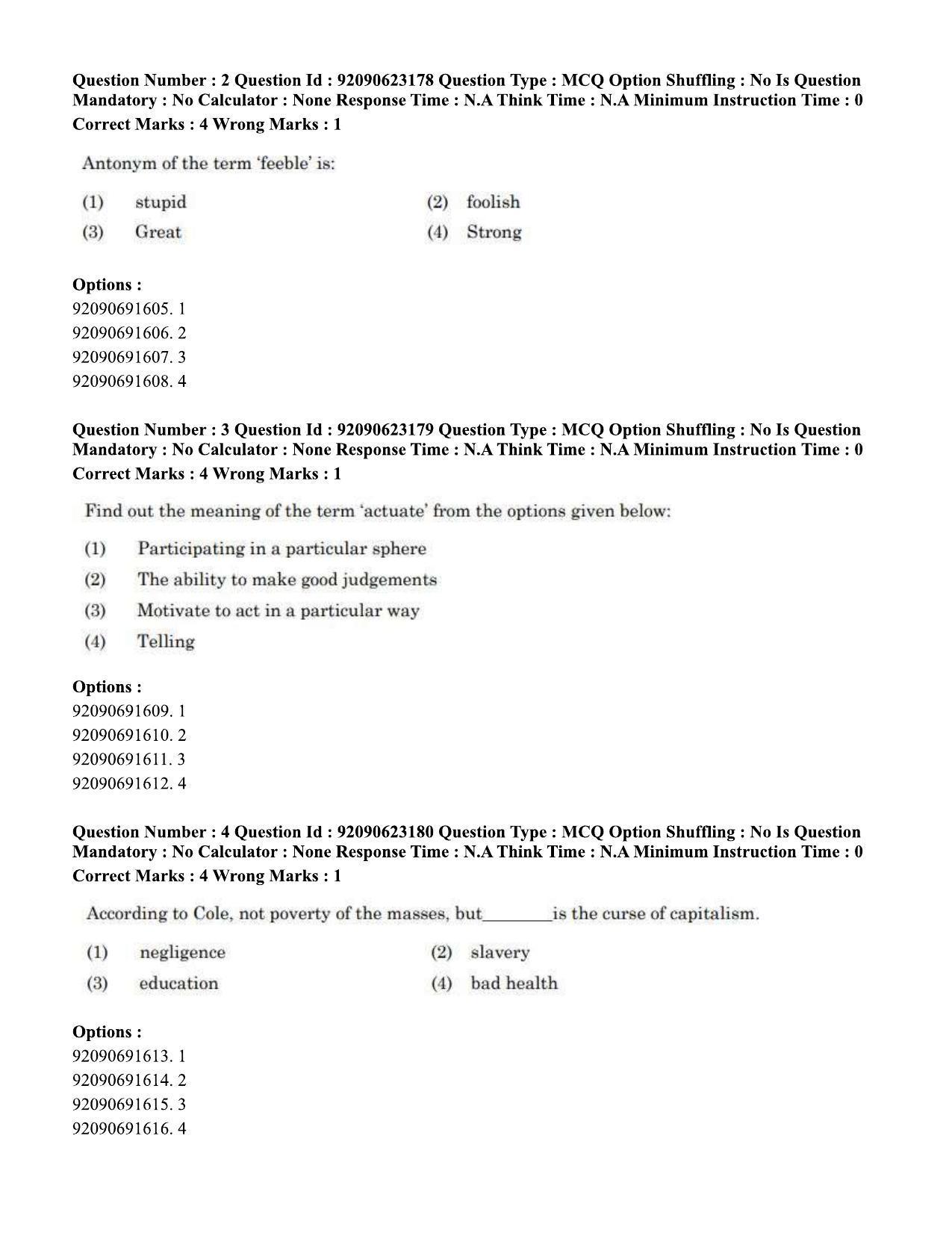 CUET PG 2023: LAQP24 – Manipuri Eng - Shift 2 (24-06-2023) Question Paper - Page 3
