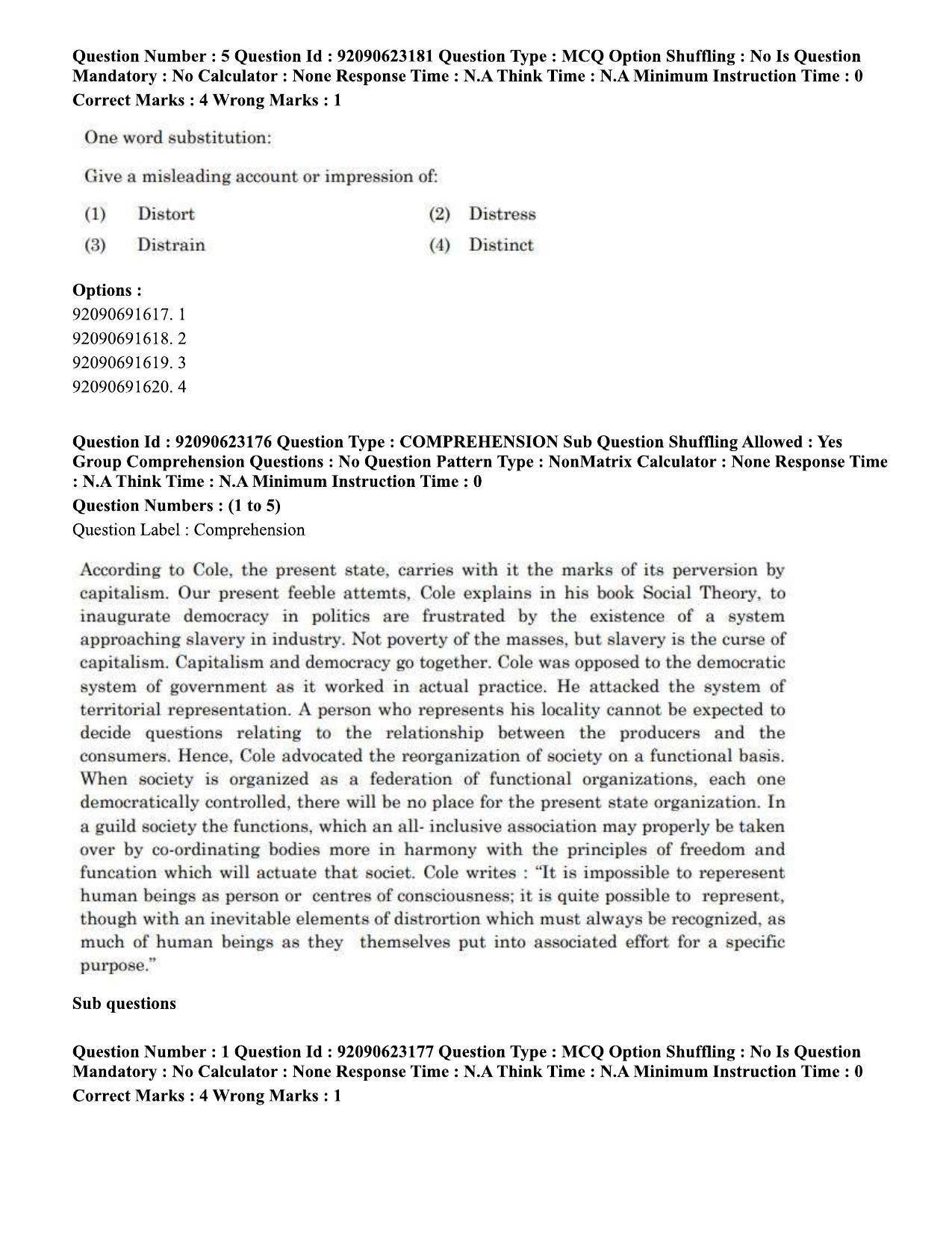 CUET PG 2023: LAQP24 – Manipuri Eng - Shift 2 (24-06-2023) Question Paper - Page 4