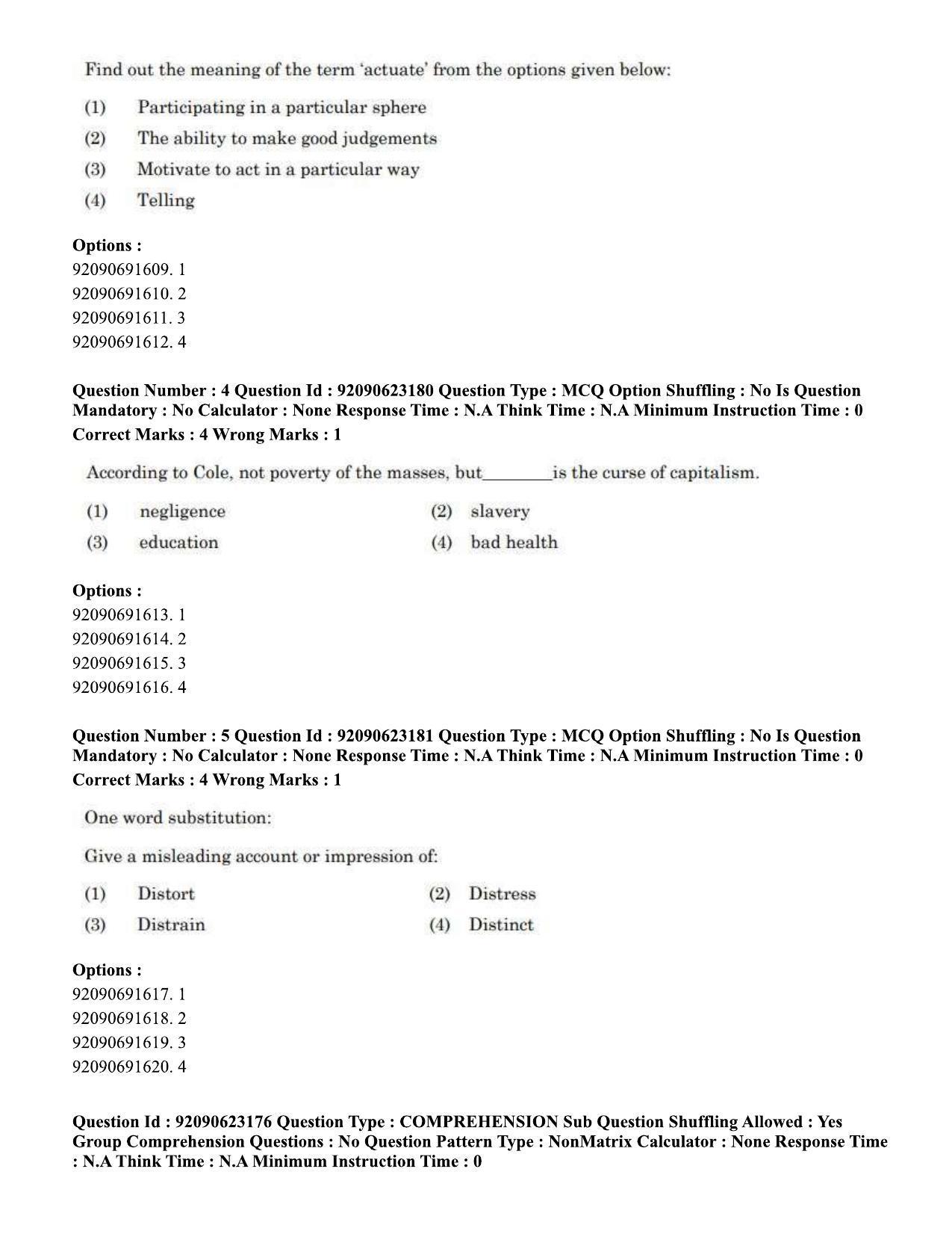 CUET PG 2023: LAQP24 – Manipuri Eng - Shift 2 (24-06-2023) Question Paper - Page 6