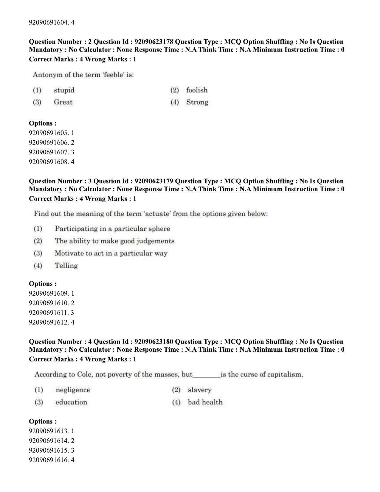 CUET PG 2023: LAQP24 – Manipuri Eng - Shift 2 (24-06-2023) Question Paper - Page 8