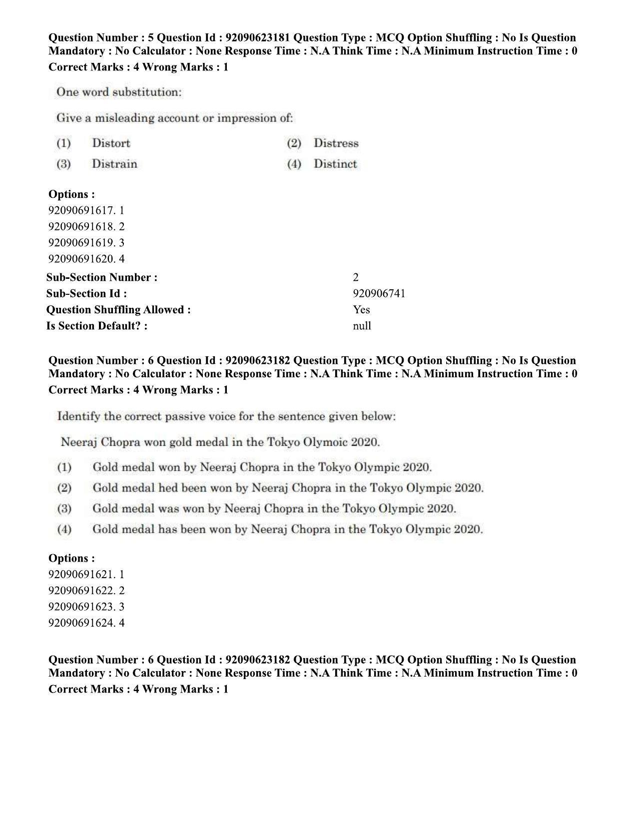 CUET PG 2023: LAQP24 – Manipuri Eng - Shift 2 (24-06-2023) Question Paper - Page 9