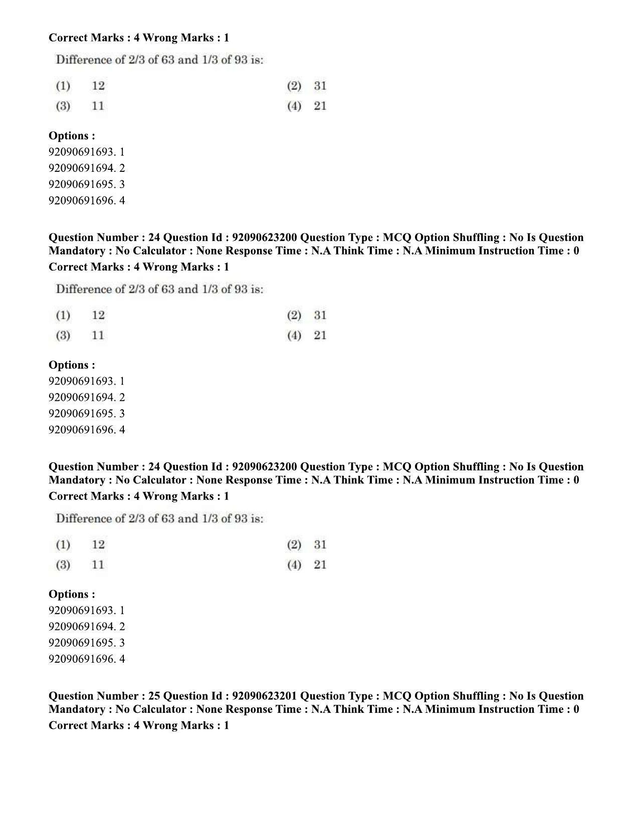 CUET PG 2023: LAQP24 – Manipuri Eng - Shift 2 (24-06-2023) Question Paper - Page 31
