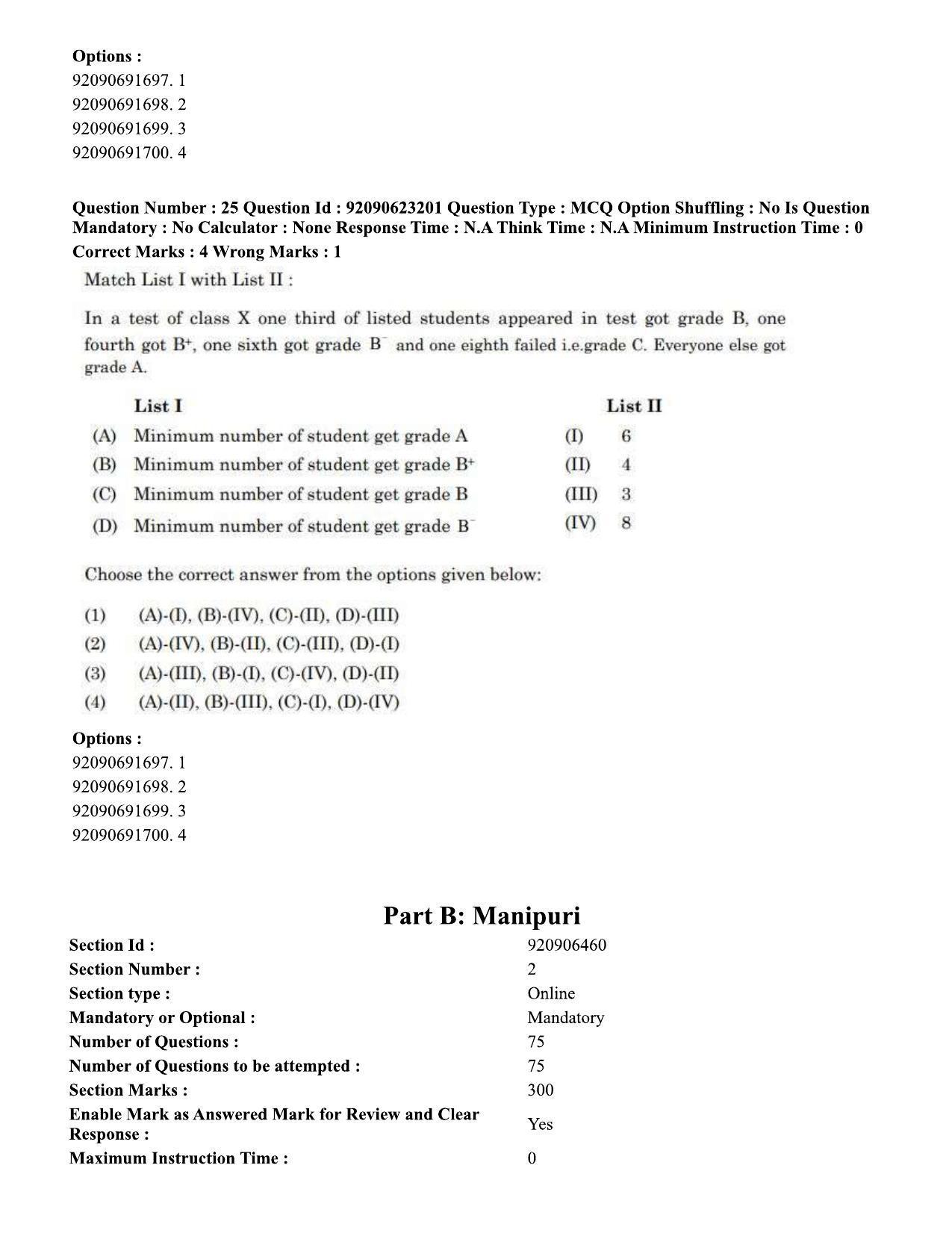 CUET PG 2023: LAQP24 – Manipuri Eng - Shift 2 (24-06-2023) Question Paper - Page 33