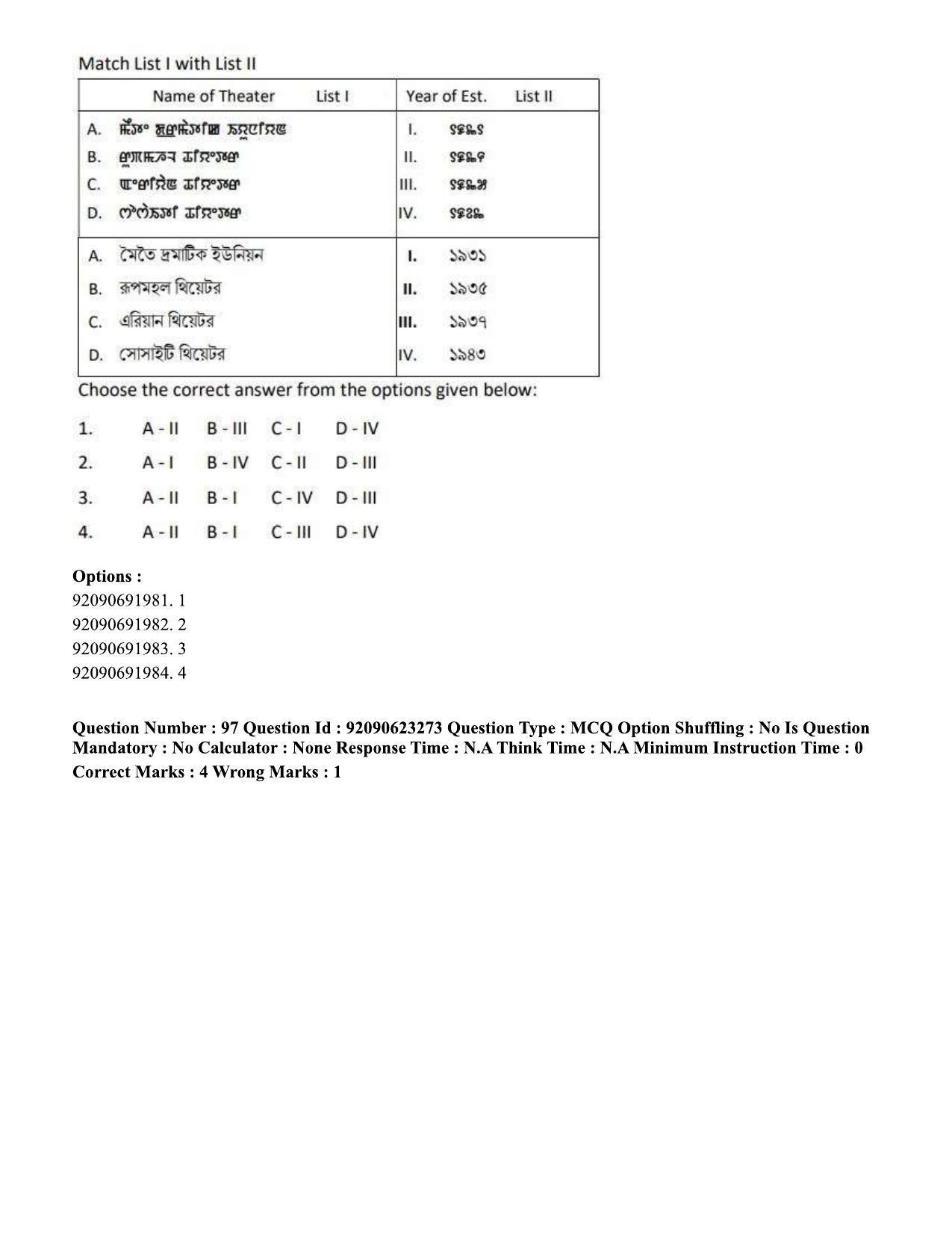 CUET PG 2023: LAQP24 – Manipuri Eng - Shift 2 (24-06-2023) Question Paper - Page 185