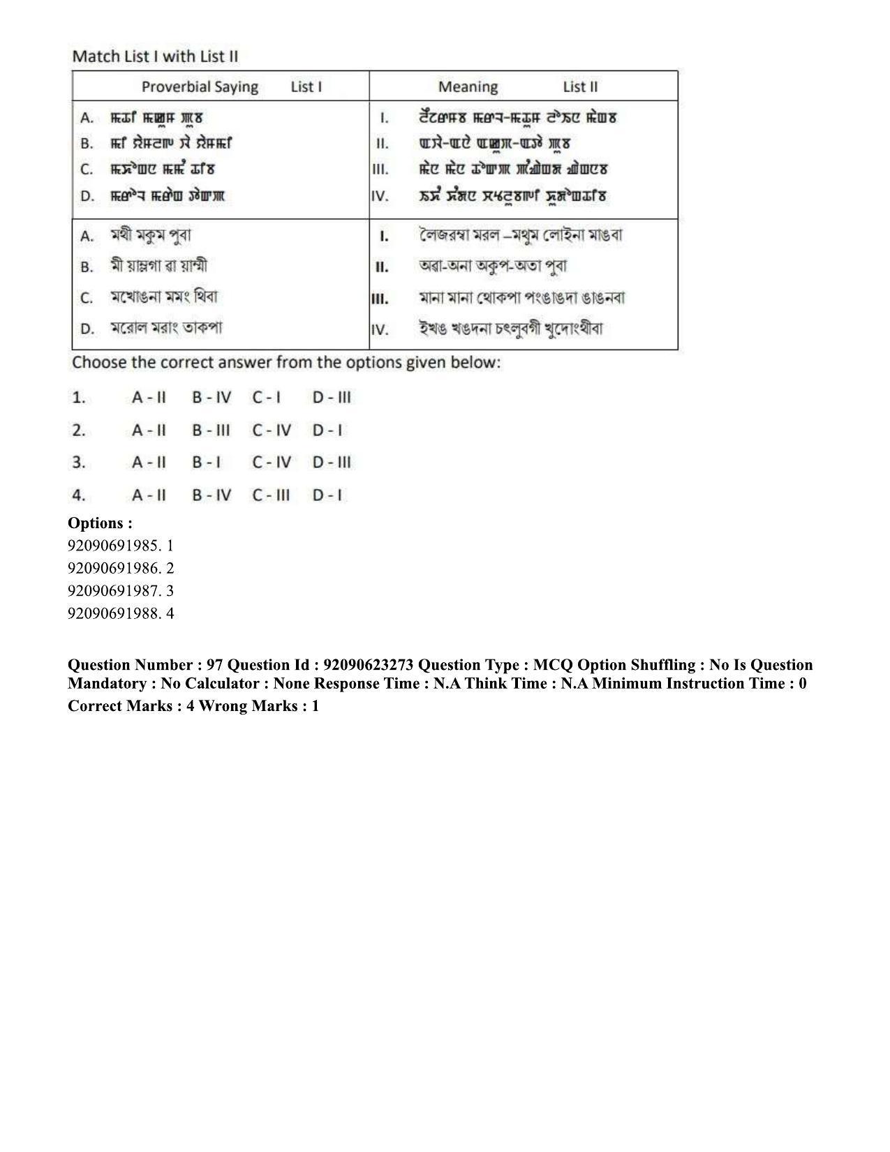 CUET PG 2023: LAQP24 – Manipuri Eng - Shift 2 (24-06-2023) Question Paper - Page 186