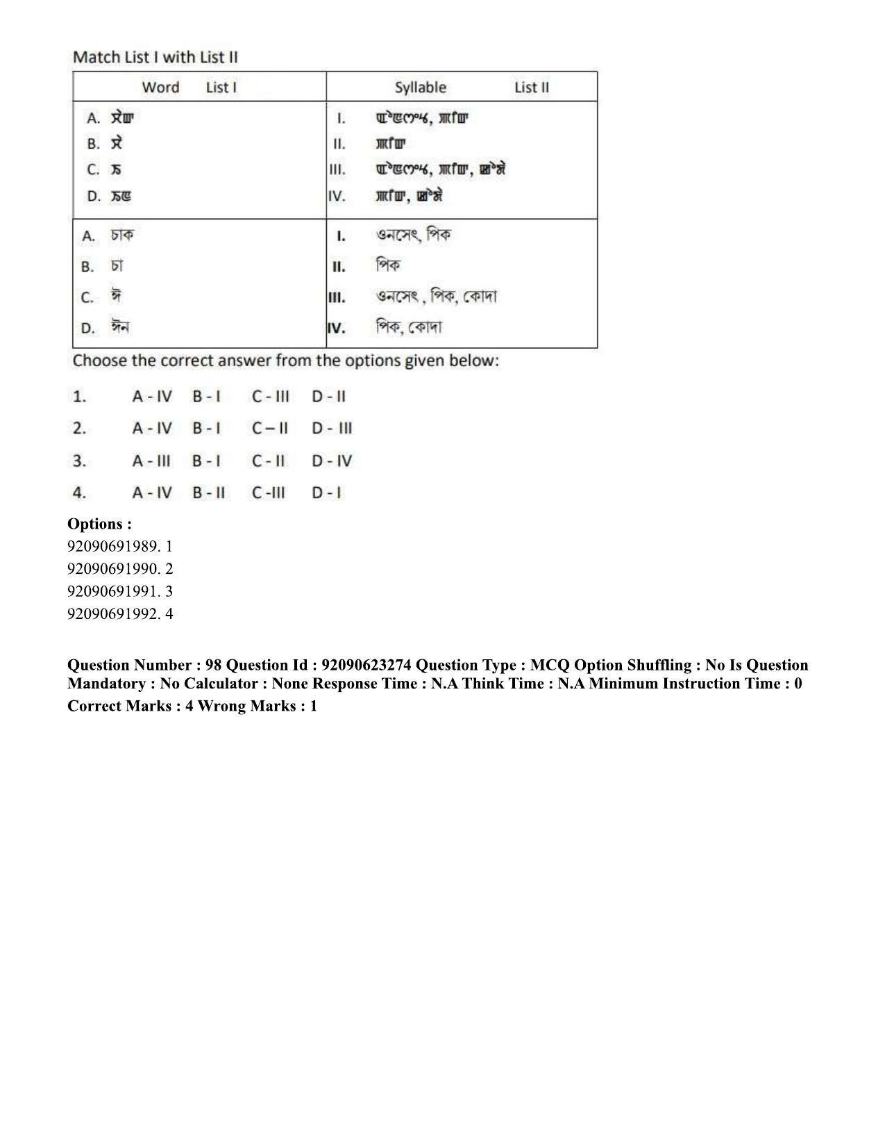 CUET PG 2023: LAQP24 – Manipuri Eng - Shift 2 (24-06-2023) Question Paper - Page 189