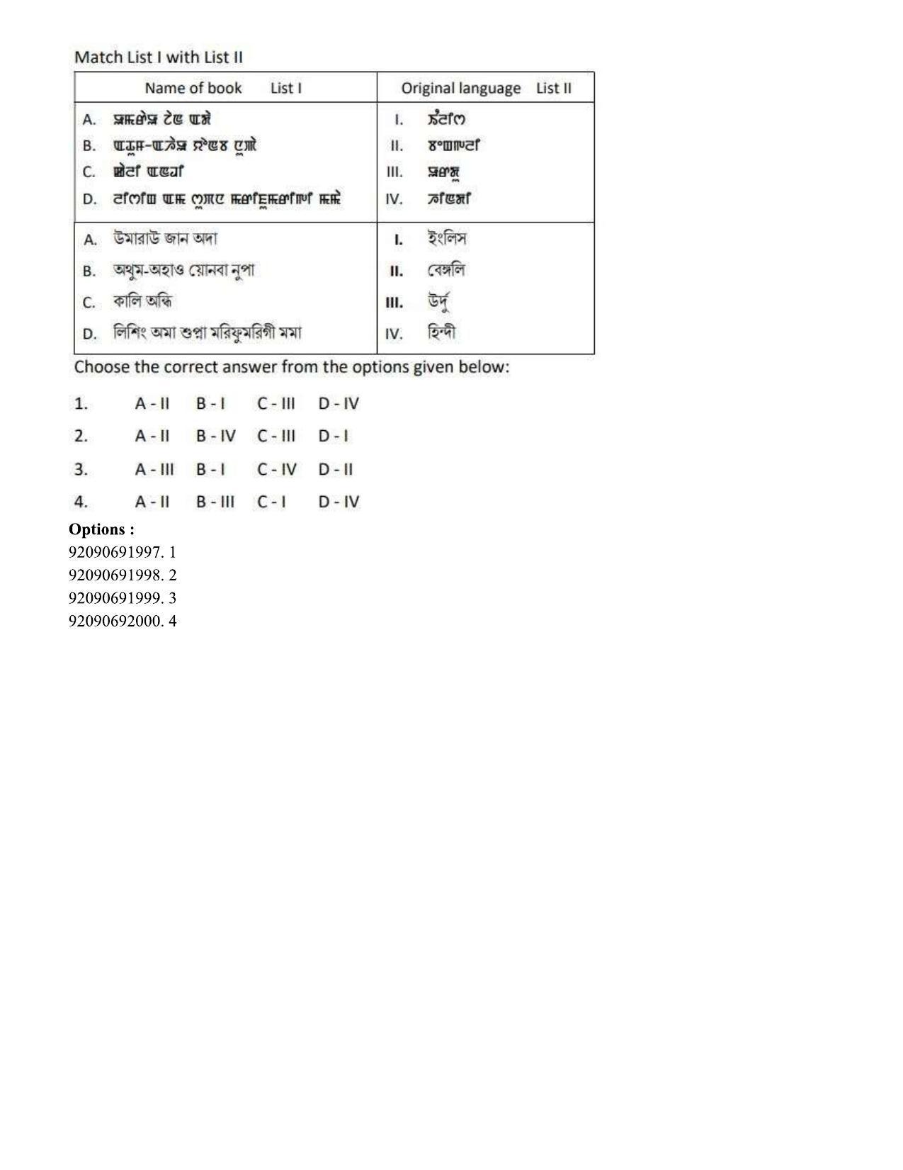 CUET PG 2023: LAQP24 – Manipuri Eng - Shift 2 (24-06-2023) Question Paper - Page 197