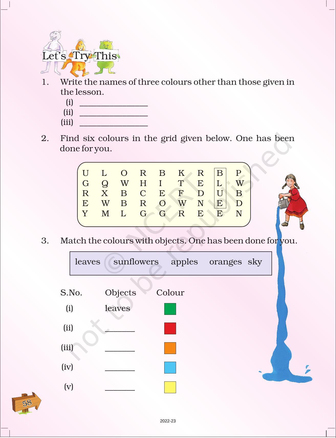 NCERT Book for Class 2 English (Raindrops):Chapter 14-Colours - Page 2