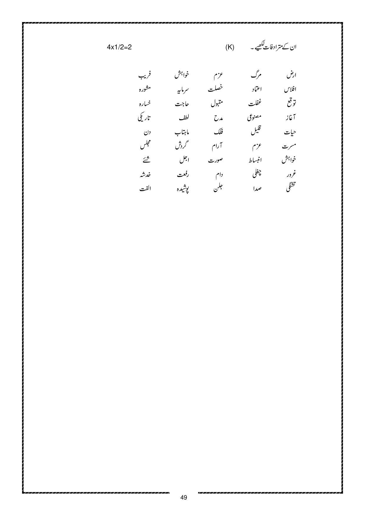 Karnataka 1st PUC Question Bank for Urdu - Page 49