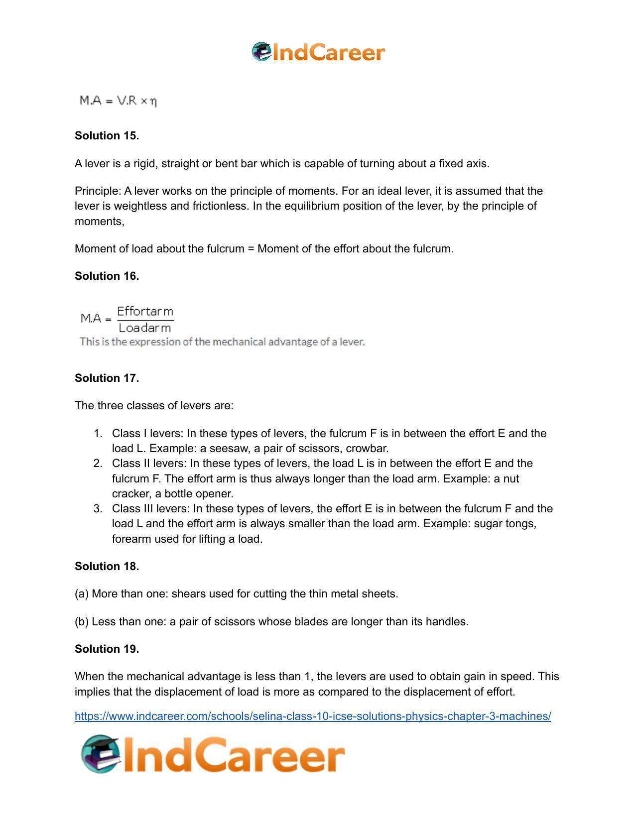 Selina Class 10 ICSE Solutions Physics : Chapter 3- Machines - Page 5