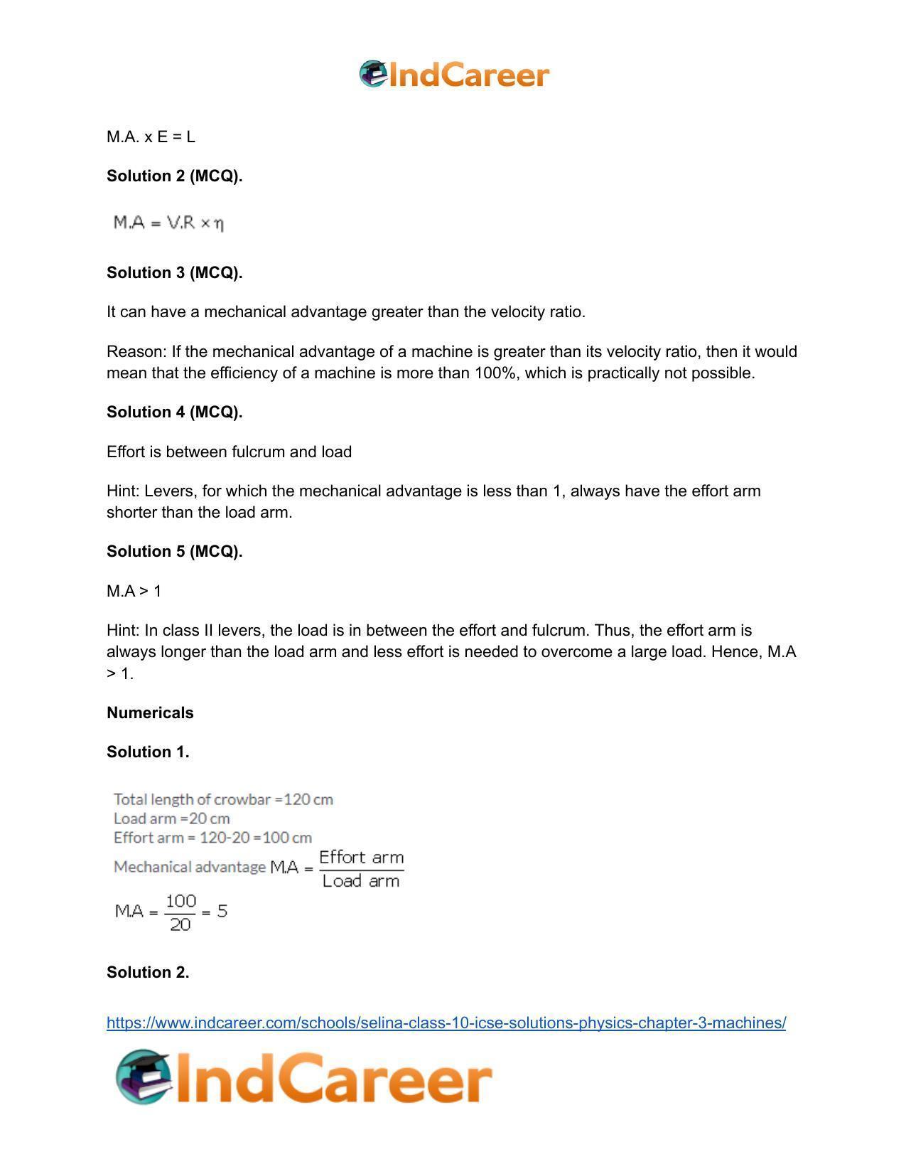 Selina Class 10 ICSE Solutions Physics : Chapter 3- Machines - Page 13