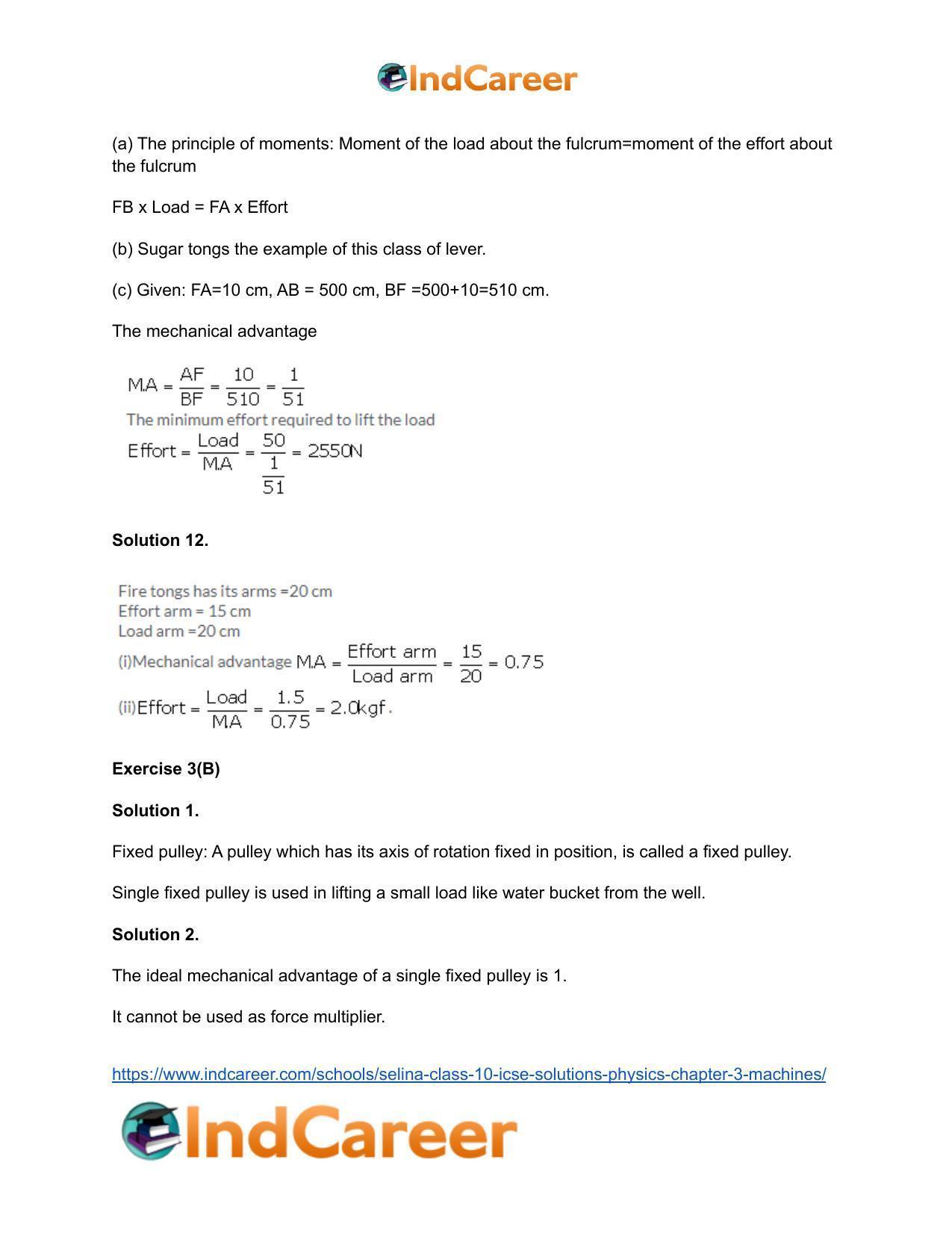 Selina Class 10 ICSE Solutions Physics : Chapter 3- Machines - Page 17