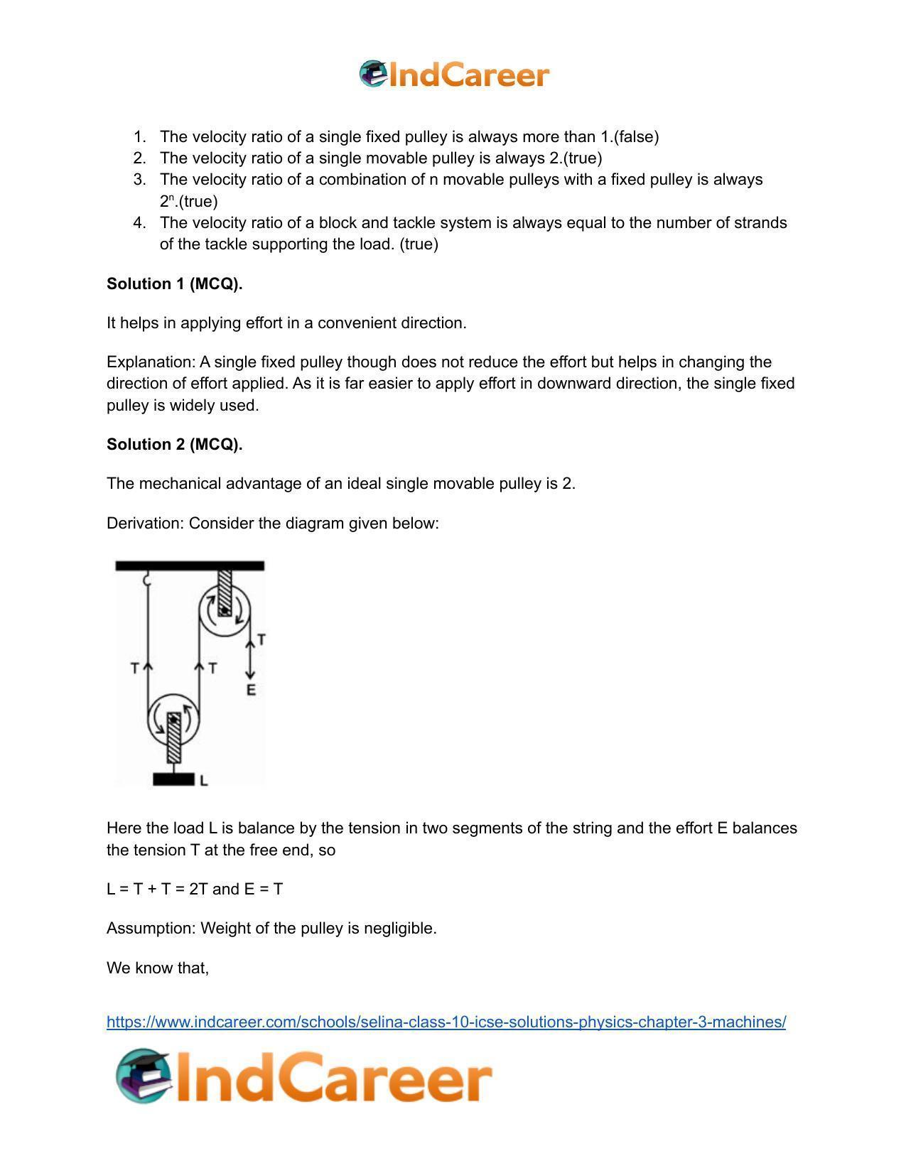 Selina Class 10 ICSE Solutions Physics : Chapter 3- Machines - Page 24
