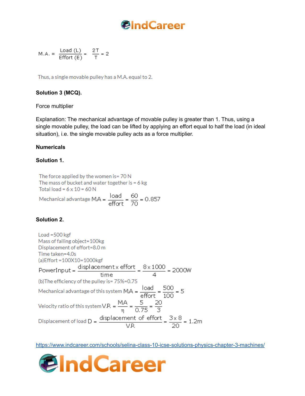 Selina Class 10 ICSE Solutions Physics : Chapter 3- Machines - Page 25