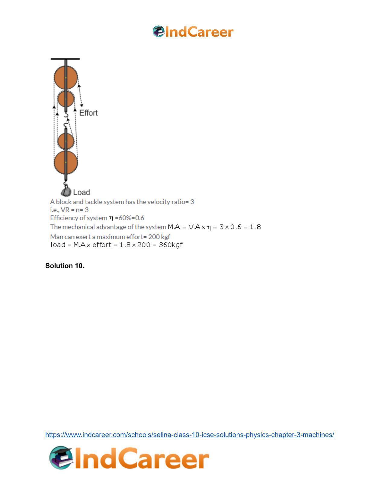 Selina Class 10 ICSE Solutions Physics : Chapter 3- Machines - Page 31