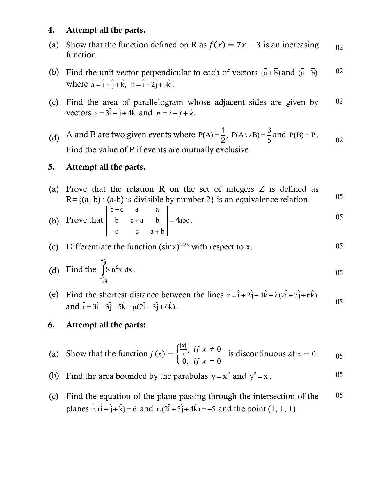 UP Board Class 12 Mathematics Model Papers 2023 - Page 3