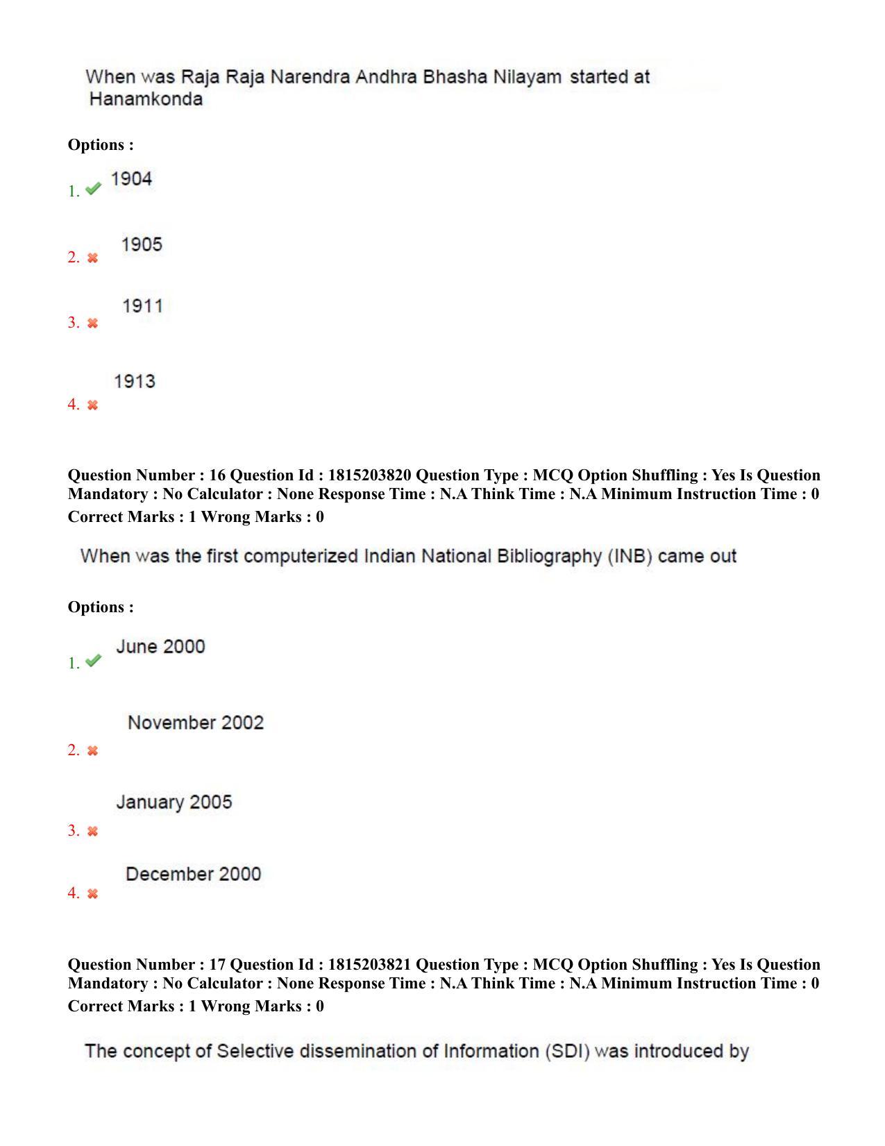 TS CPGET 2023 Master of Library and Information Science  (M.L.I.Sc) 1 year course (Shift 1) Question Paper with Answer Key - Page 9