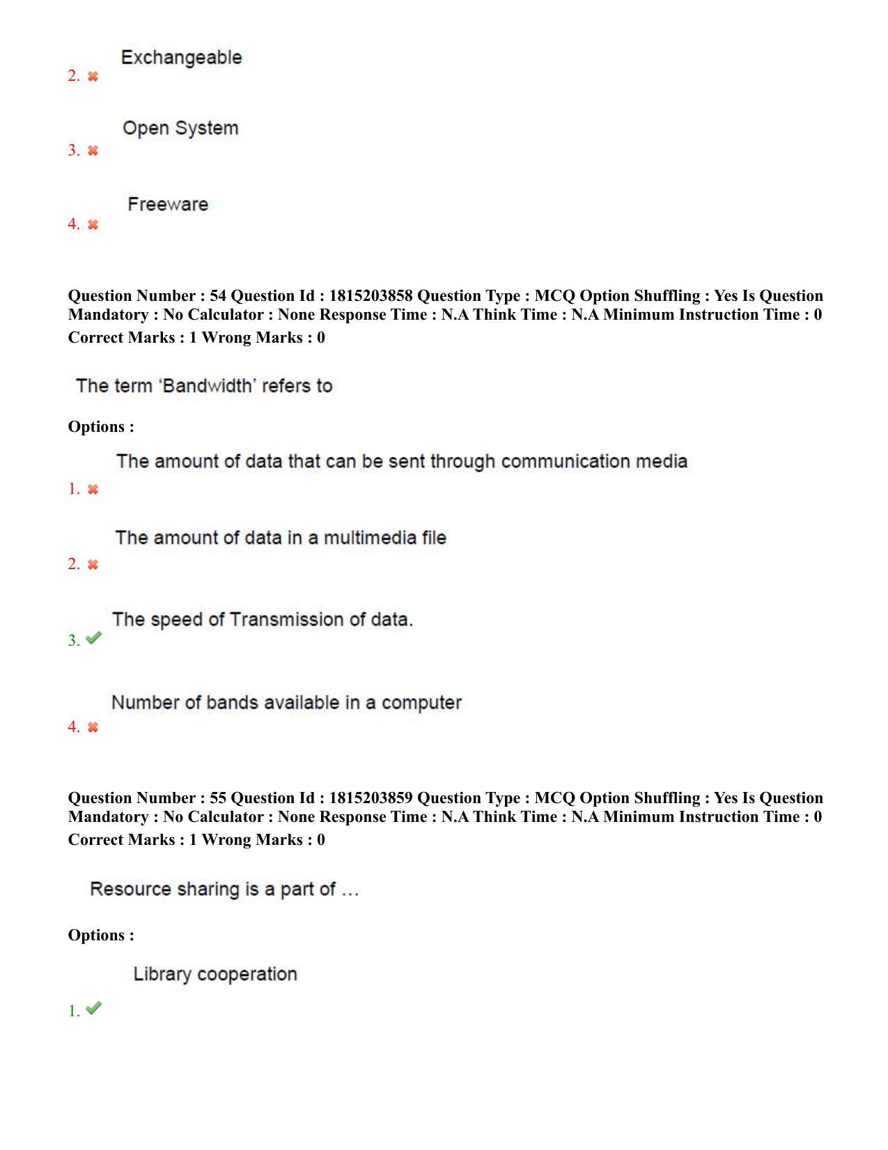 TS CPGET 2023 Master of Library and Information Science  (M.L.I.Sc) 1 year course (Shift 1) Question Paper with Answer Key - Page 28