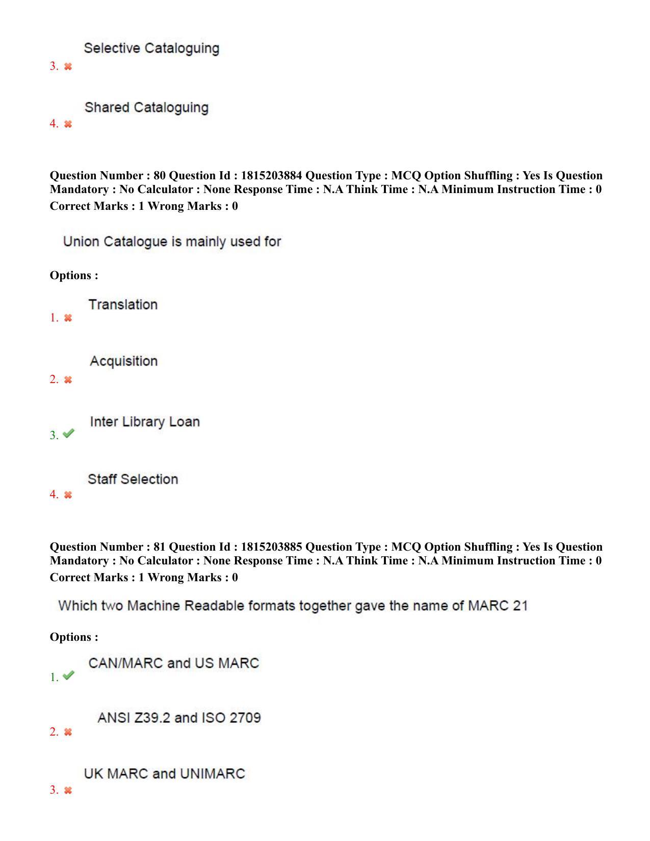 TS CPGET 2023 Master of Library and Information Science  (M.L.I.Sc) 1 year course (Shift 1) Question Paper with Answer Key - Page 41
