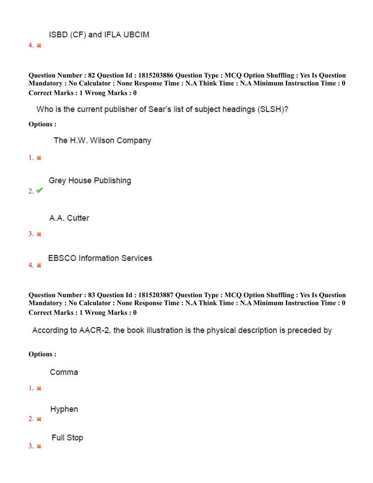 TS CPGET 2023 Master of Library and Information Science  (M.L.I.Sc) 1 year course (Shift 1) Question Paper with Answer Key - Page 42